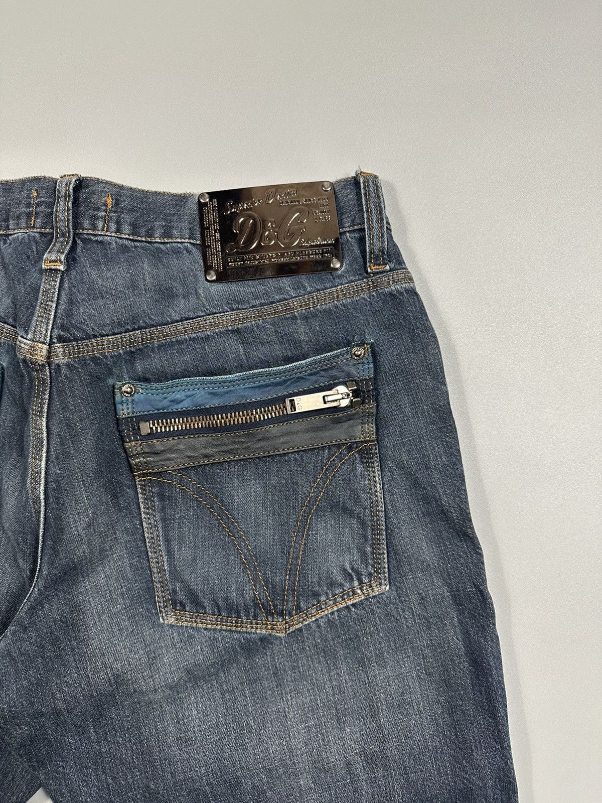 Dolce & Gabbana F/W2004 Dolce & Gabbana Biker Straight Leg Blue Denim Jeans Size US 36 / EU 52 - 8 Thumbnail