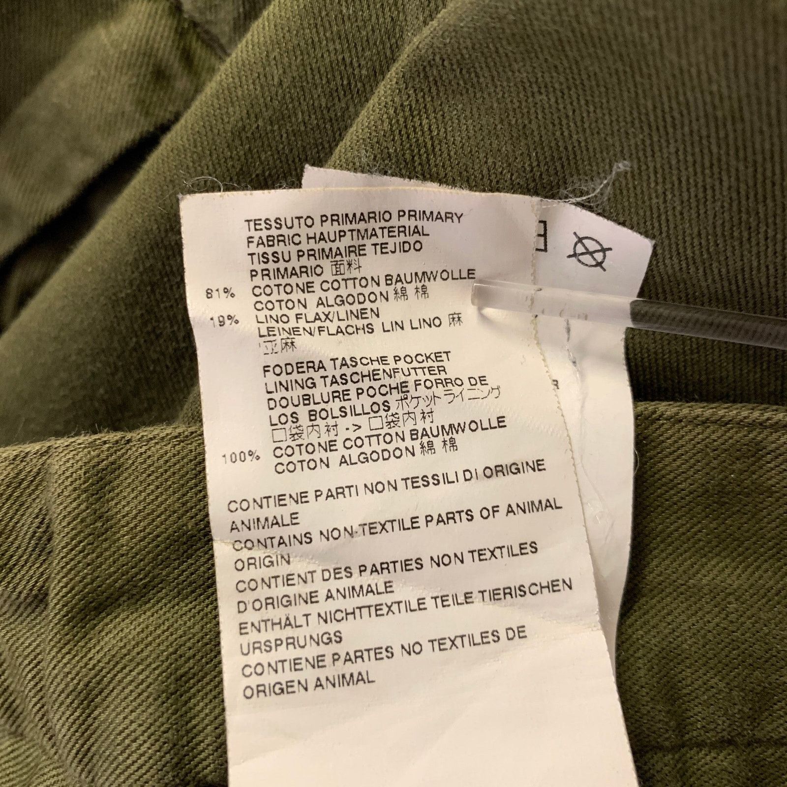 Maison Margiela MAISON MARGIELA Size 36 Green Olive Twill Cotton Linen Pant Size US 36 / EU 52 - 4 Thumbnail