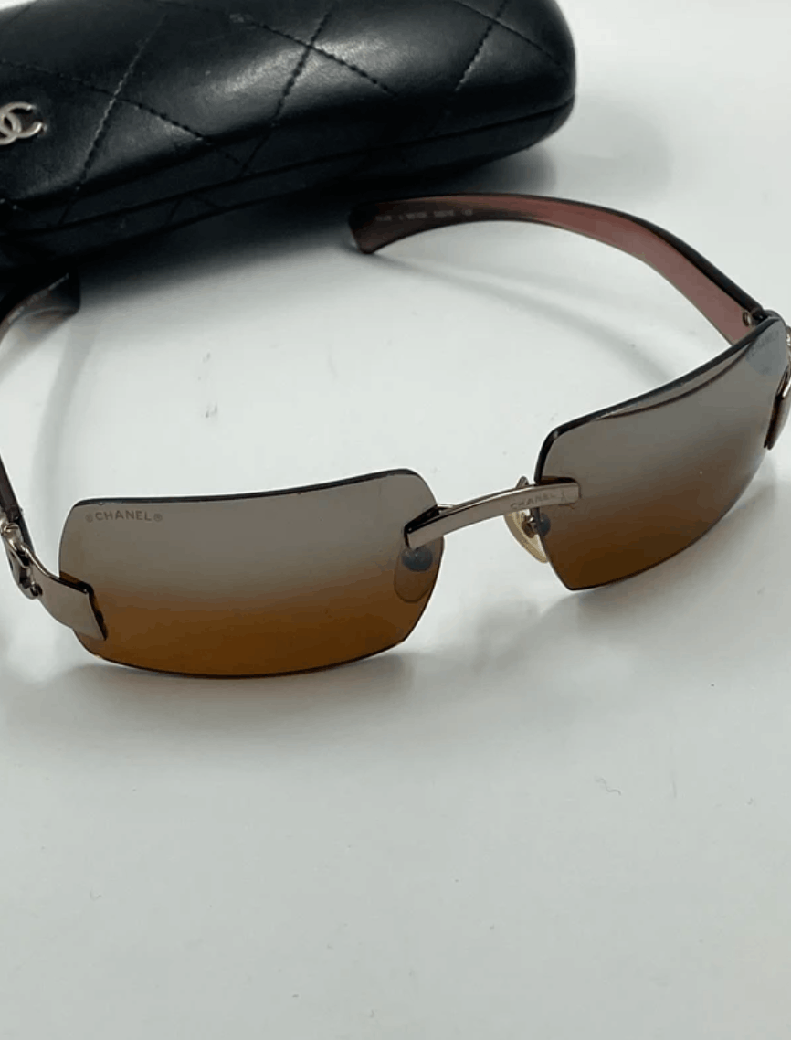Chanel CHANEL Sunglasses 4048 Rimless Rhinestone 4017 Shields RI832 Size ONE SIZE - 2 Thumbnail
