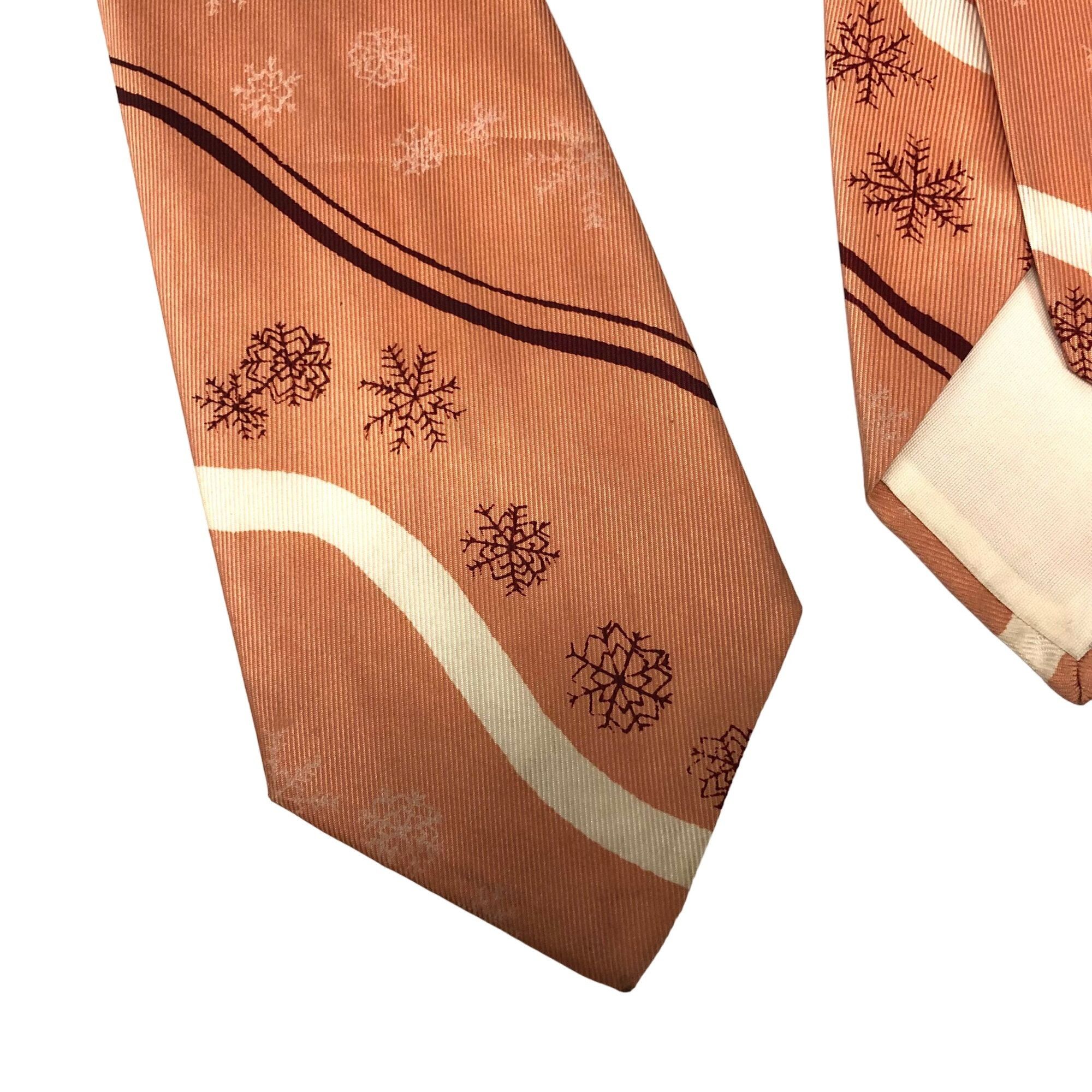 Other Vtg Pink ATOMIC SNOWFLAKE Silk Necktie Christmas Tie Size ONE SIZE - 4 Thumbnail