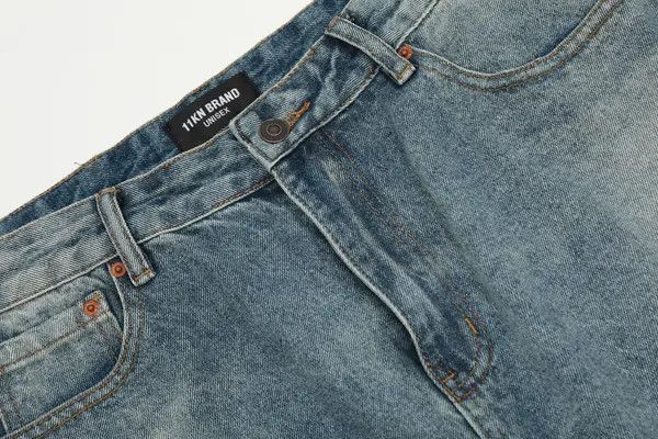 VIBE American retro washed wide-leg simple loose jeans Size US 32 / EU 48 - 5 Thumbnail