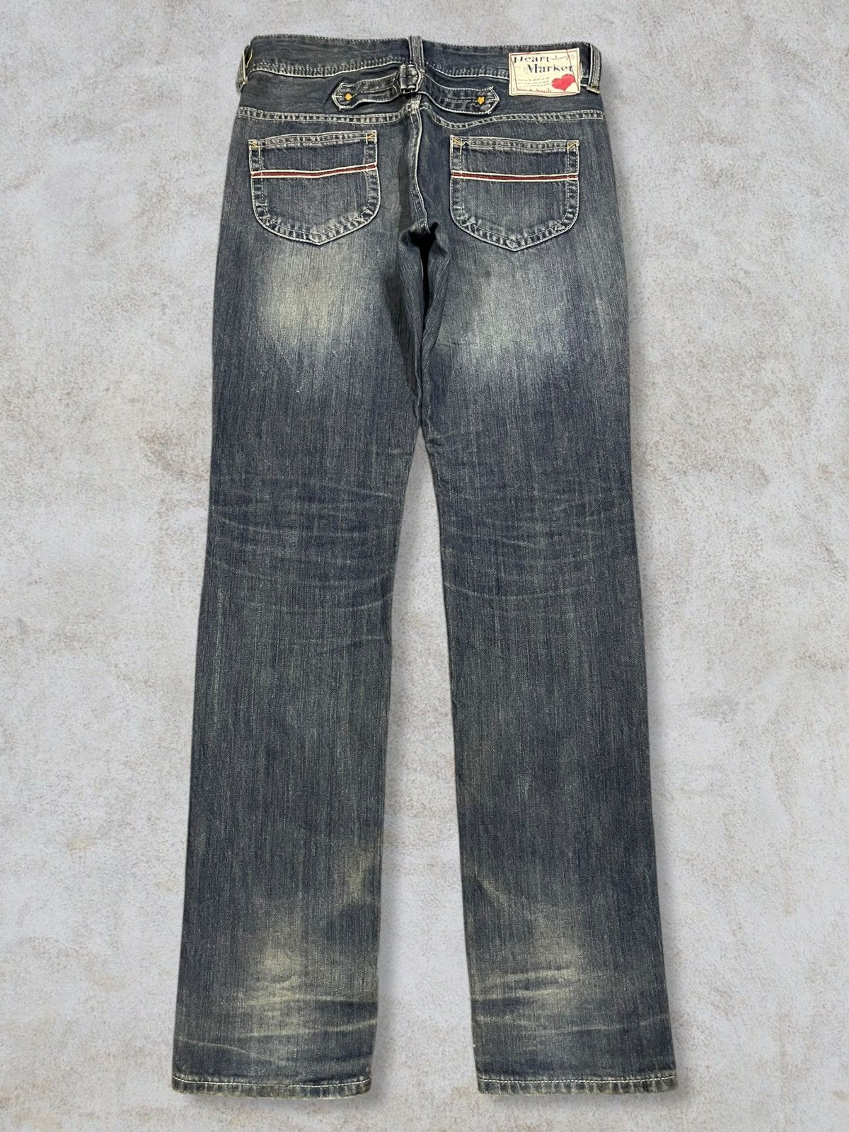 Kapital Japanese Y2K Heart Market Buckle Back Love Embroidery Jeans Size 30" / US 8 / IT 44 - 3 Thumbnail