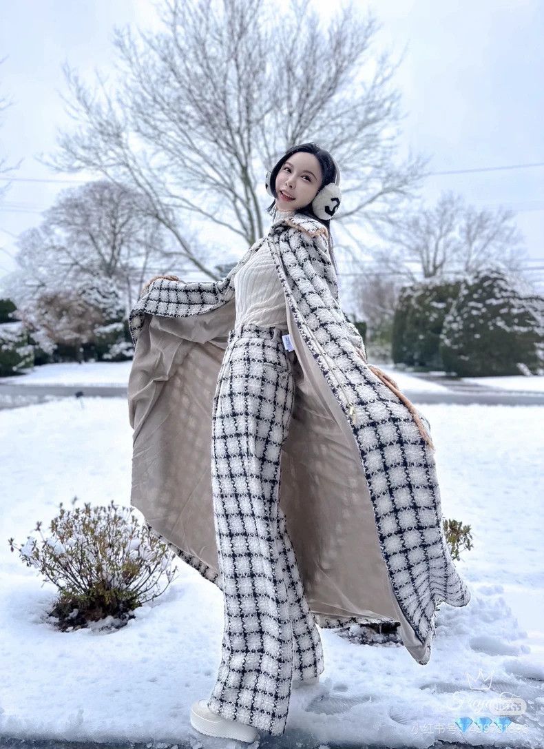 Chanel Chanel 19k thousand-bird check thick tweed wide-leg trouse Size 24" / US 00 / IT 34 - 6 Thumbnail