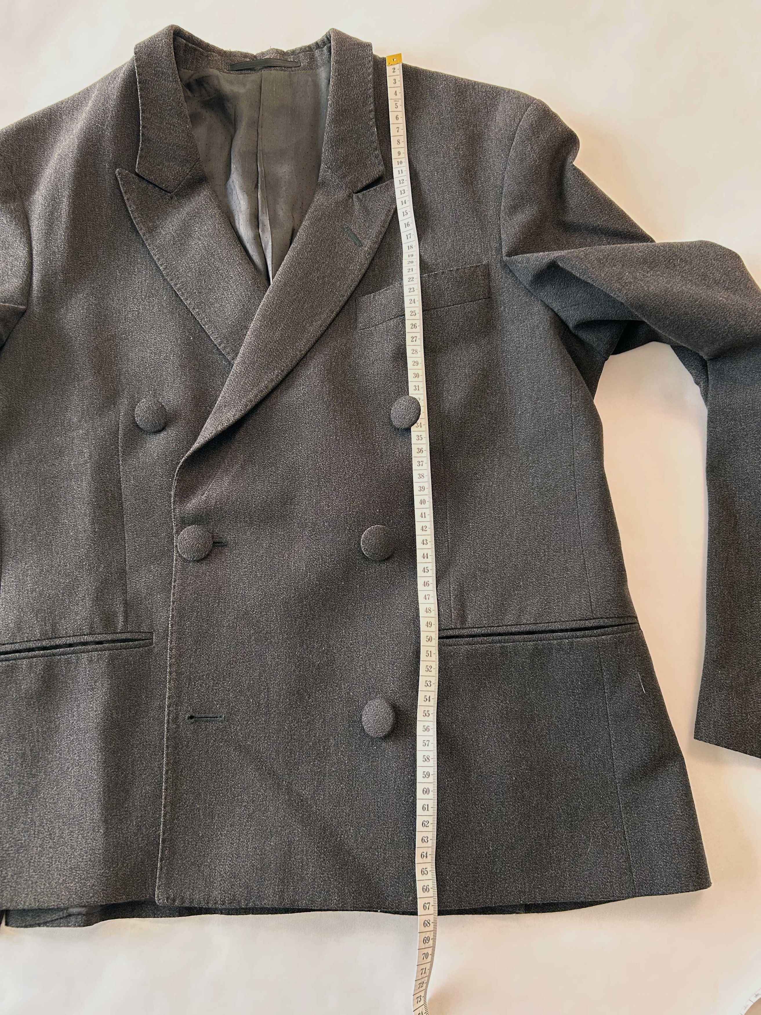 Acne Studios Anthracite wool combination double breasted blazer Size 50S - 7 Thumbnail