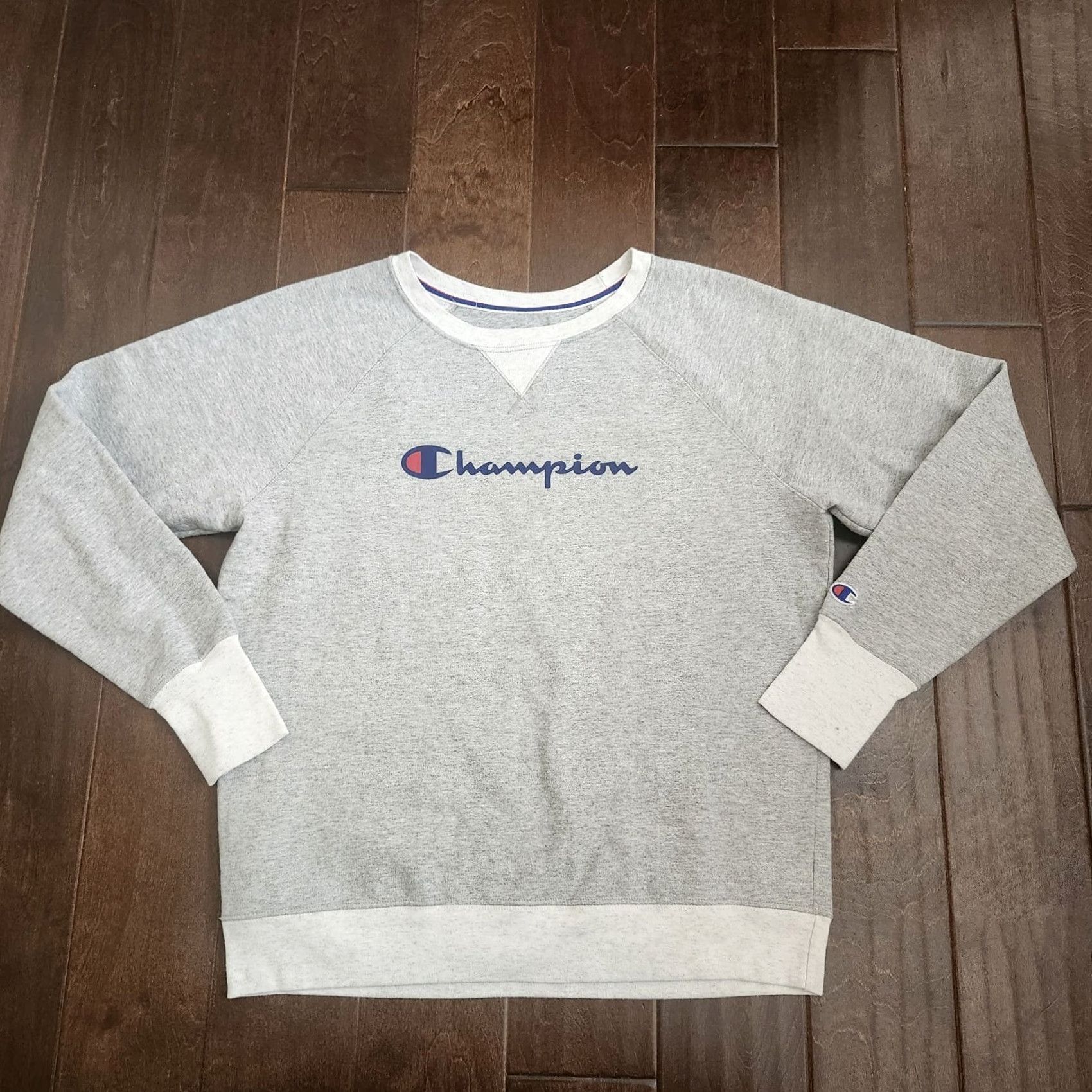 Champion Champion Sweatshirt Logo Crewneck Men's Large Gray Heavyweight 90s Sports Pullover, Cotton, Machine Washable Size US L / EU 52-54 / 3 - 2 Thumbnail