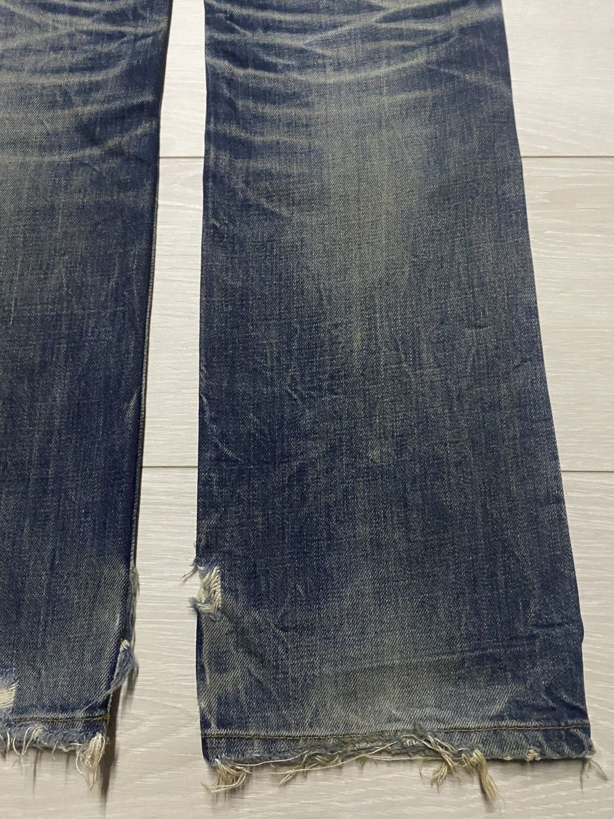 If Six Was Nine Pasta Denim Crazy Mud Wash Distressed Straight Fit Jeans Size US 29 - 12 Thumbnail
