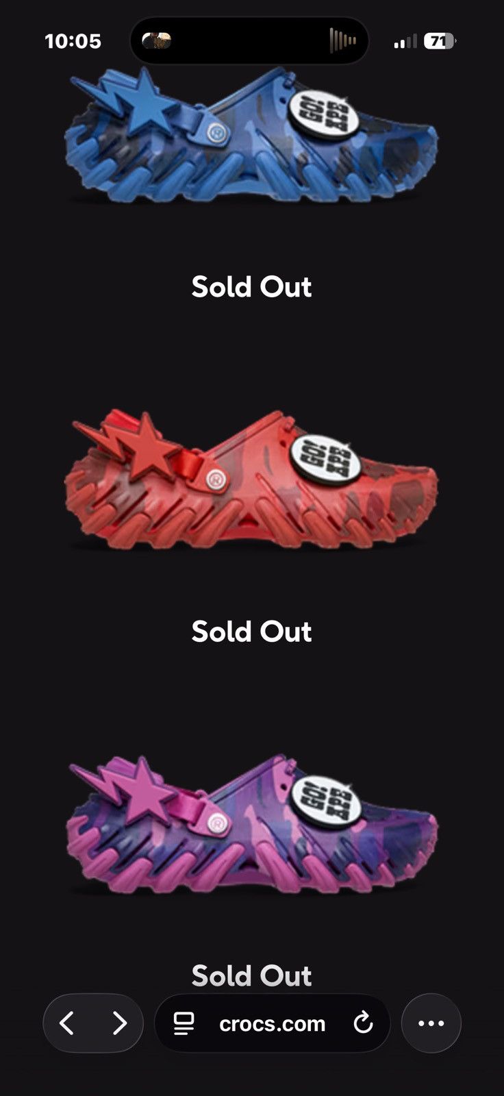 Bape × Crocs Size 9 - Bape X Crocs Echo RO Clog Bape Flame Camo Red Size US 9 / EU 42 - 3 Thumbnail