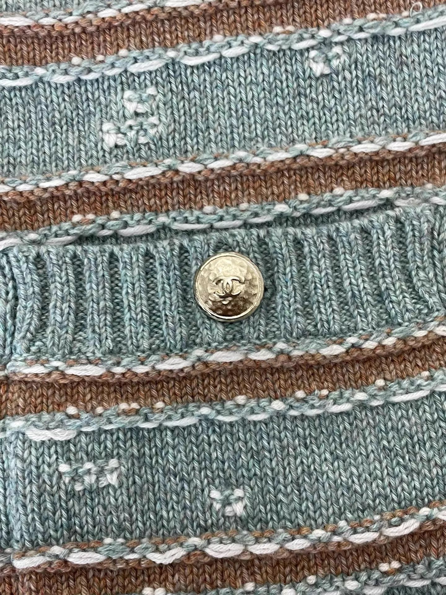 Chanel Chanel Green-Brown Striped Cashmere Knit Vest FR36 Size XS / US 0-2 / IT 36-38 - 2 Thumbnail