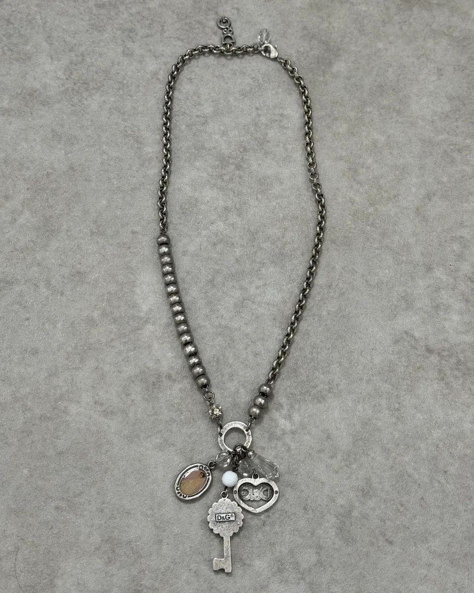 Dolce & Gabbana 2000s Dolce & Gabbana Silver Metal Charm Pendant Necklace Size ONE SIZE - 5 Thumbnail