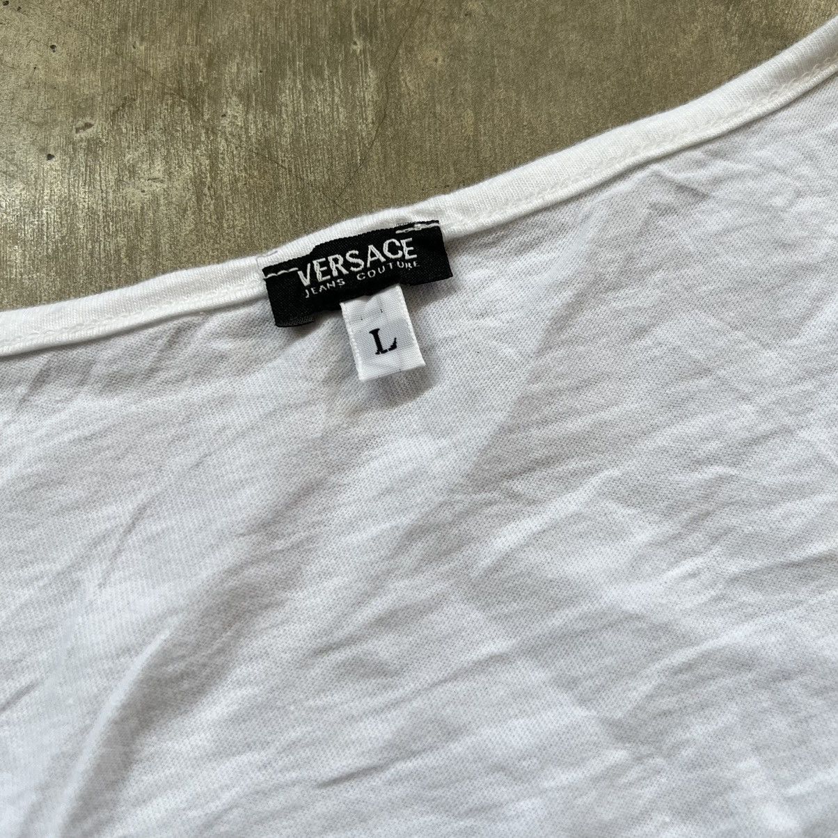 Swarovski Vintage 90s Versace Jeans Couture Swarovski T-Shirt Size L / US 10 / IT 46 - 5 Thumbnail