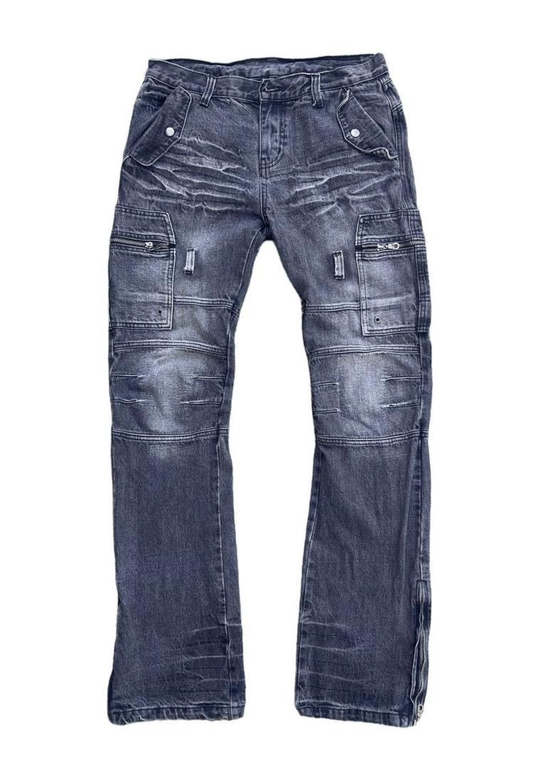 Japanese Brand Japanese Brand Double Knee Distress Jeans Size US 32 / EU 48 - 1 Thumbnail
