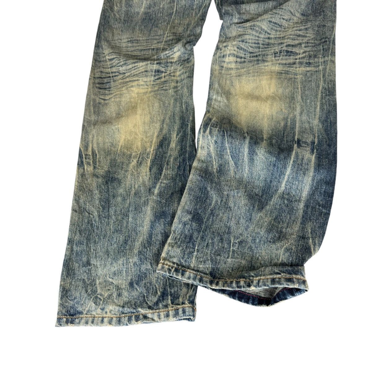 Japanese Brand ❄️ONIARAI JAPAN BOMB PATCHWORK DENIM JEANS FLARE PANTS Size US 34 / EU 50 - 8 Thumbnail