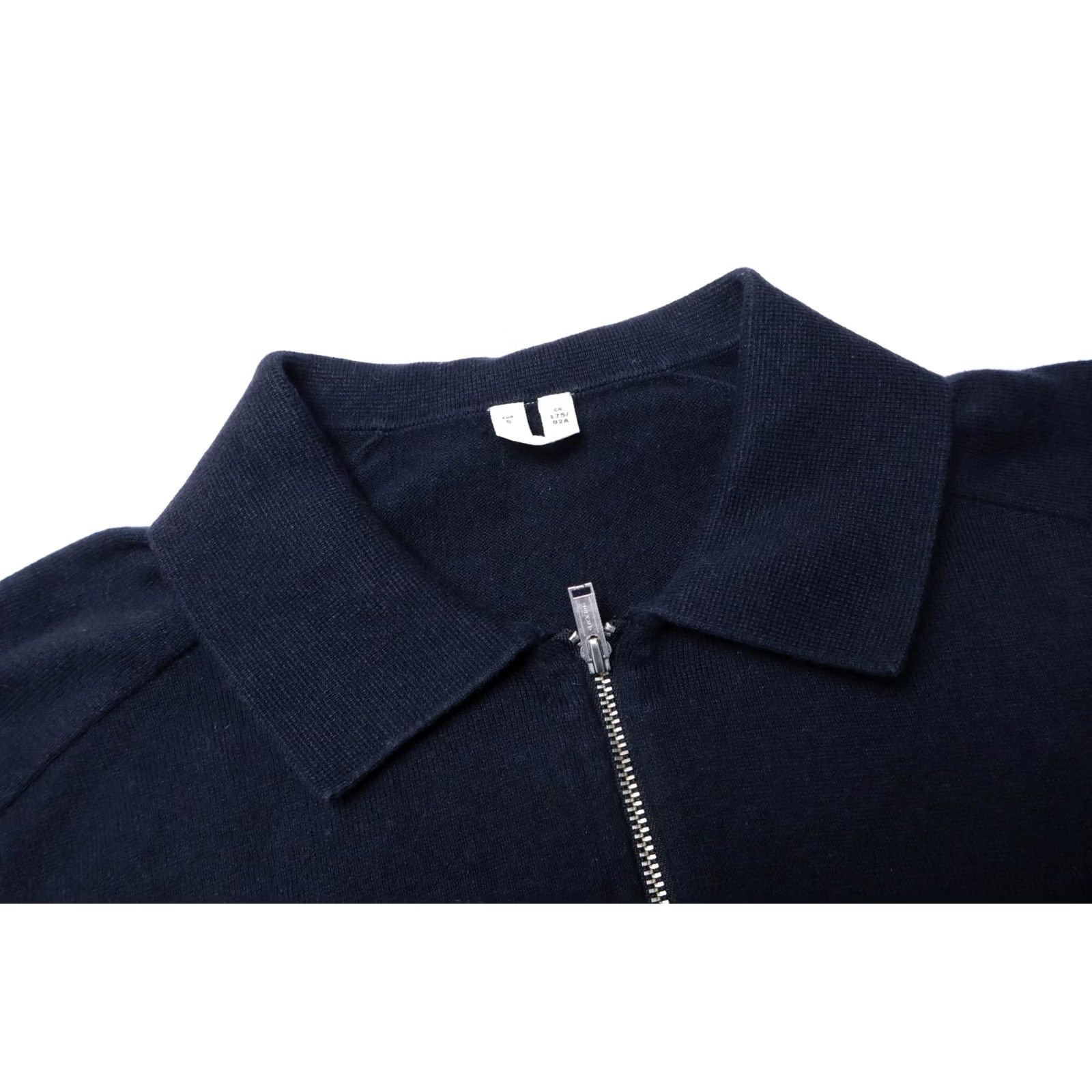 Arket ARKET Jumper SMALL Navy Blue Collared Knitted 1/4 Zip Linen Wool Blend Men's Size US S / EU 44-46 / 1 - 4 Thumbnail