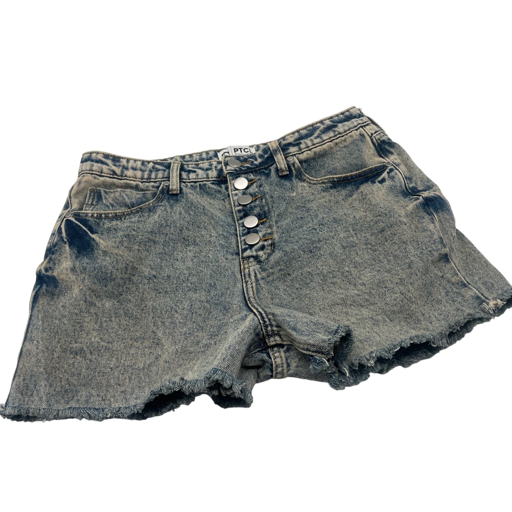 Other PTCL High Waist Exposed Button Fly Denim Cutoff Shorts, Indi Size 30" / US 8 / IT 44 - 1 Thumbnail