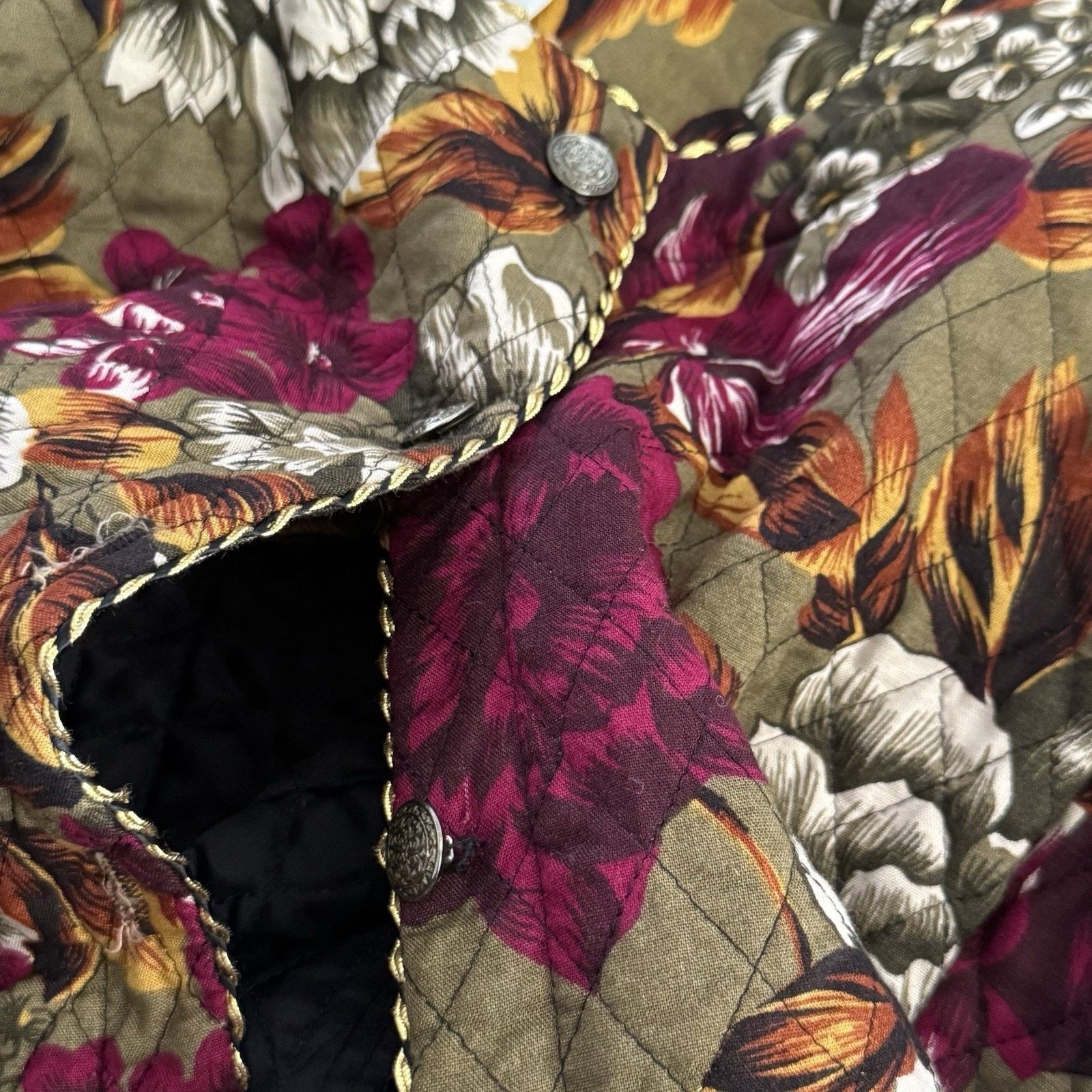 Vintage Vtg Jeffrey & Dara Floral Quilted Jacket 9/10 USA Hutley Size L / US 10 / IT 46 - 11 Thumbnail