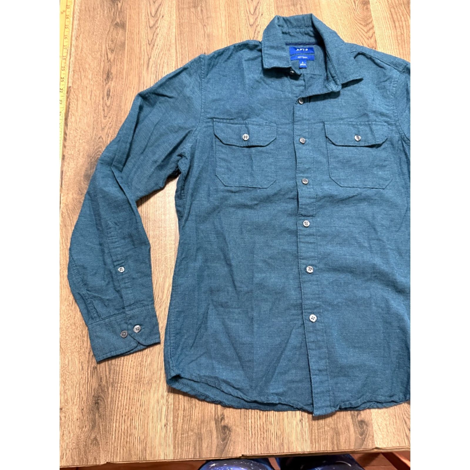 Apt. 9 APT. 9 Shirt Men's Size Small Green Blue Long Sleeve Button Up Soft Touch Size US S / EU 44-46 / 1 - 3 Thumbnail