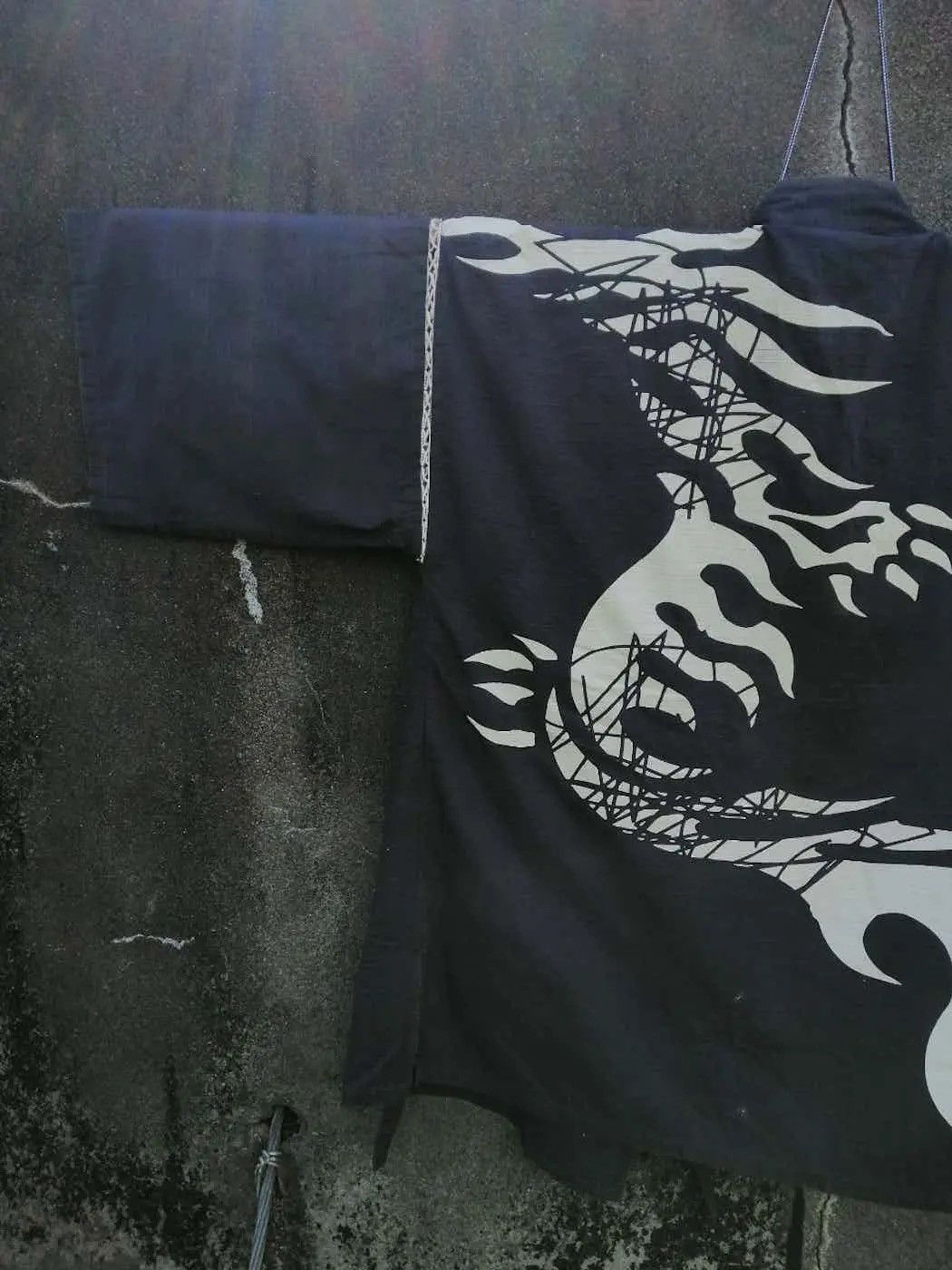 Vintage DJ FREE Dragon Print Kimono Jacket – Black Wrap Style Size US L / EU 52-54 / 3 - 7 Thumbnail