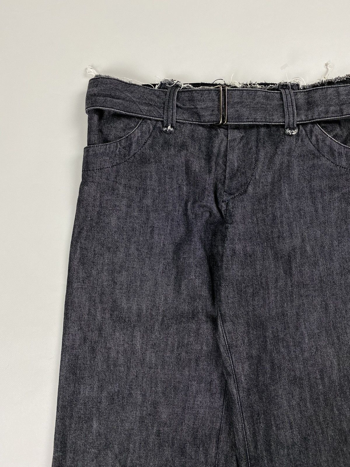 Yohji Yamamoto Yohji Yamamoto Femme Belted Wide Leg Low Rise Cut Jeans Size 26" / US 2 / IT 38 - 8 Thumbnail