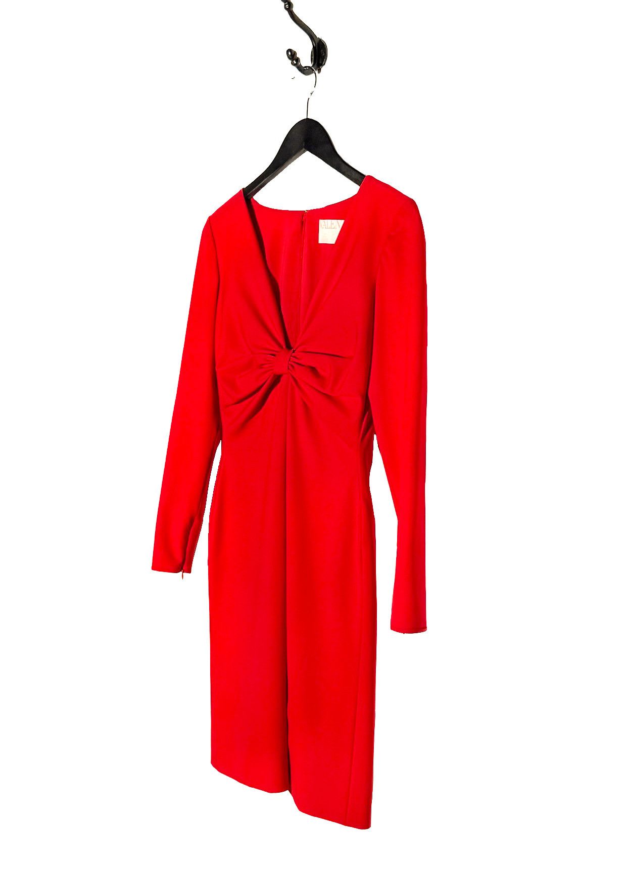 Valentino Valentino Red Techno Couture Bow Accent Long Sleeves Dress Size S / US 4 / IT 40 - 2 Thumbnail