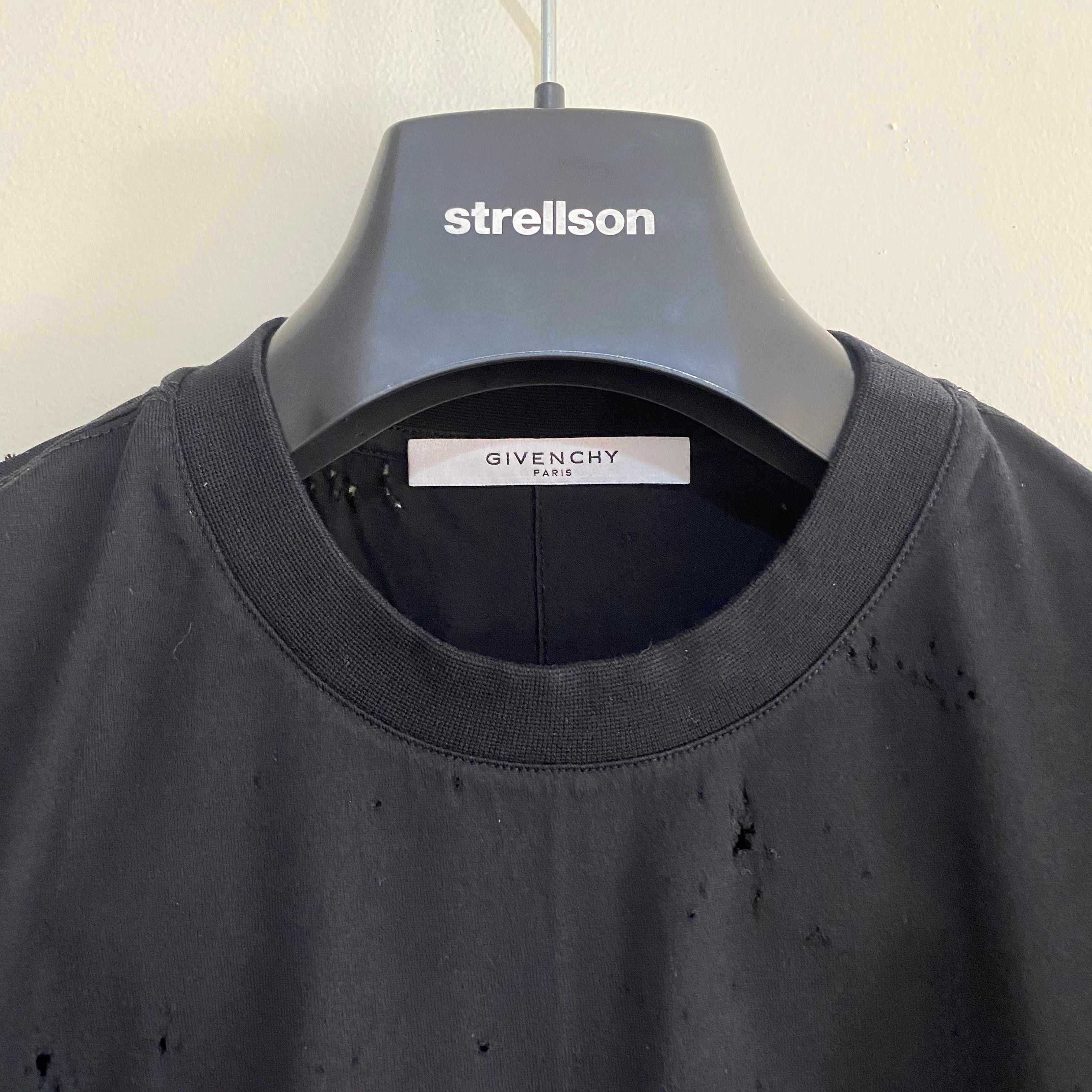 Givenchy Black Distressed Logo T-Shirt Size US XS / EU 42 / 0 - 4 Thumbnail