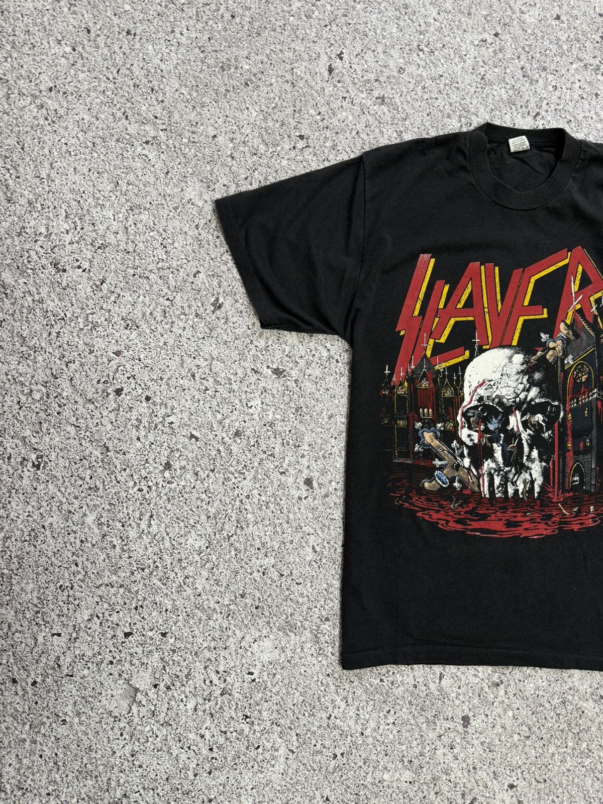 Band Tees × Vintage Vintage Slayer World Sacrifice Tour 1988 Rock Band T-Shirt Size US S / EU 44-46 / 1 - 4 Thumbnail