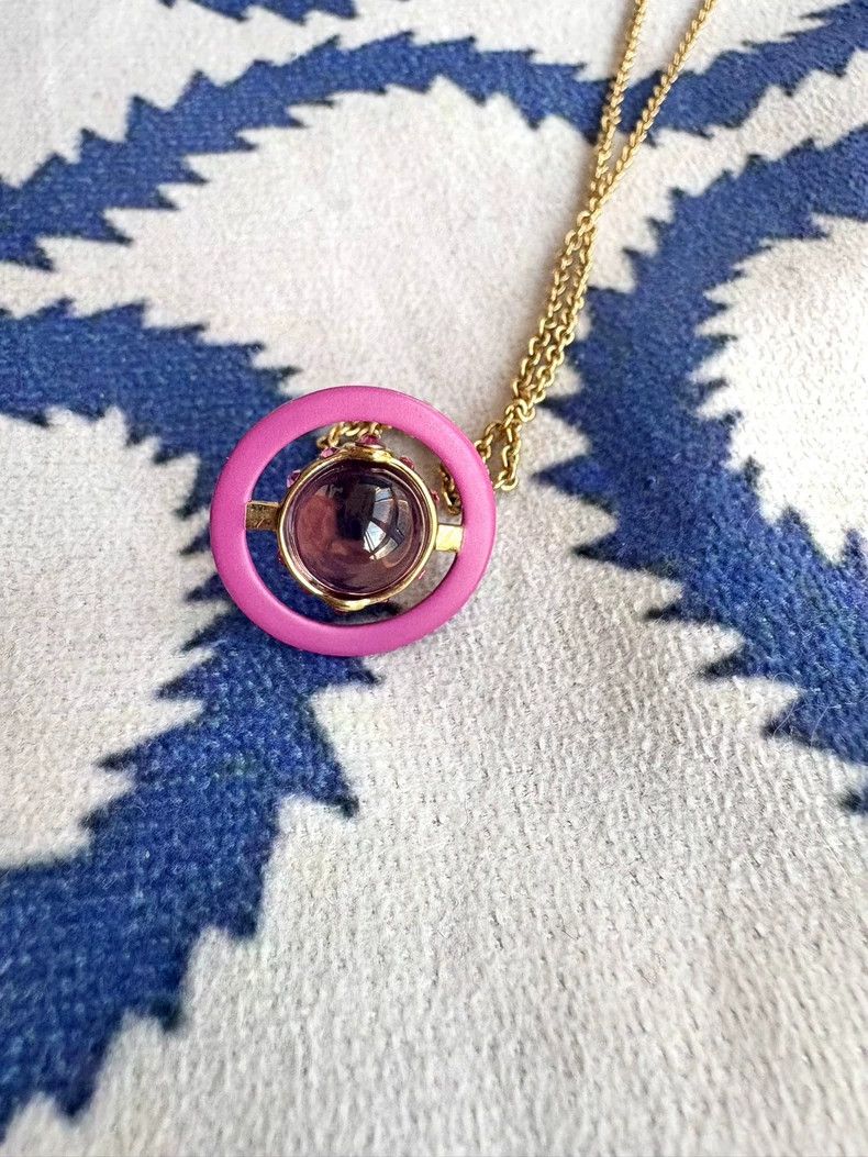 Vivienne Westwood Vivienne Westwood Plum Pink Pink Lacquered Saturn Orb Size ONE SIZE - 2 Thumbnail
