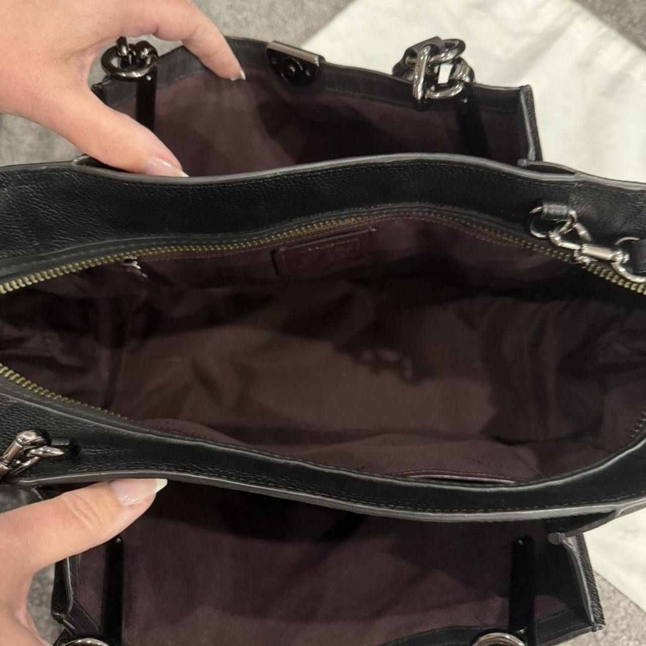 Coach Coach Black Pebbled Leather Carryall Tote Shoulder Bag Size ONE SIZE - 4 Thumbnail