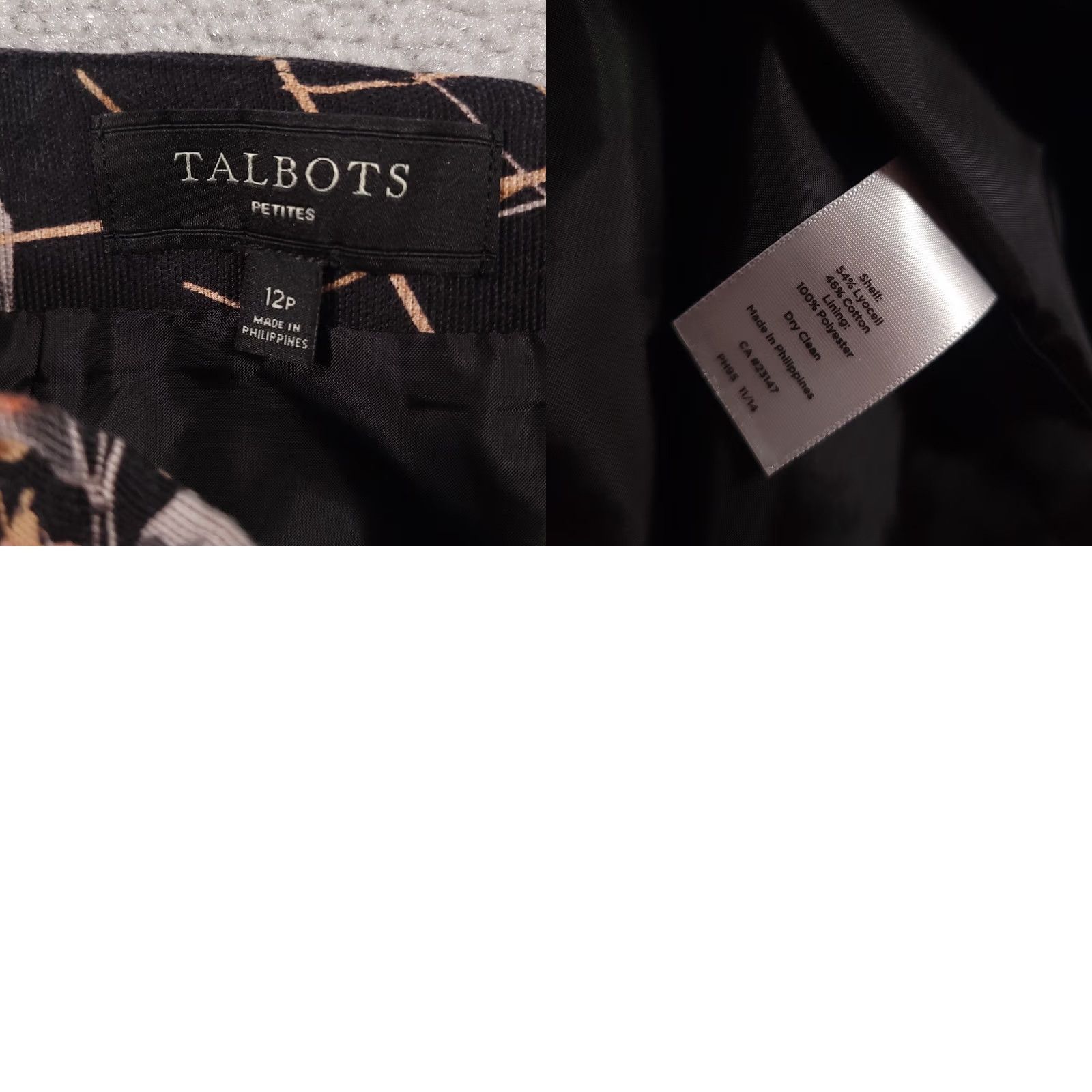 Talbots Talbots Pencil Skirt Women's 12P Petite Black Floral Lyocell Lined Zip Skirt Knee Length Petite Women's 12P Black Floral Lyocell Lined Zipper Size 34" / US 12 / IT 48 - 9 Thumbnail