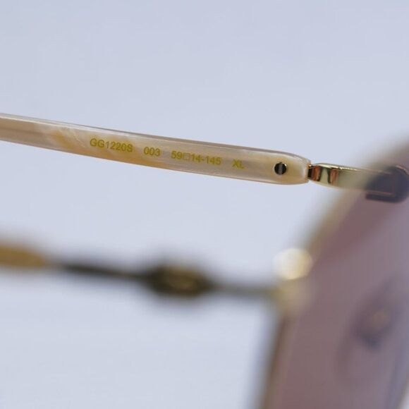 Gucci 🕶️ New Gucci GG1220S 003 Sunglasses - Gold Frame, Cognac Size ONE SIZE - 8 Thumbnail