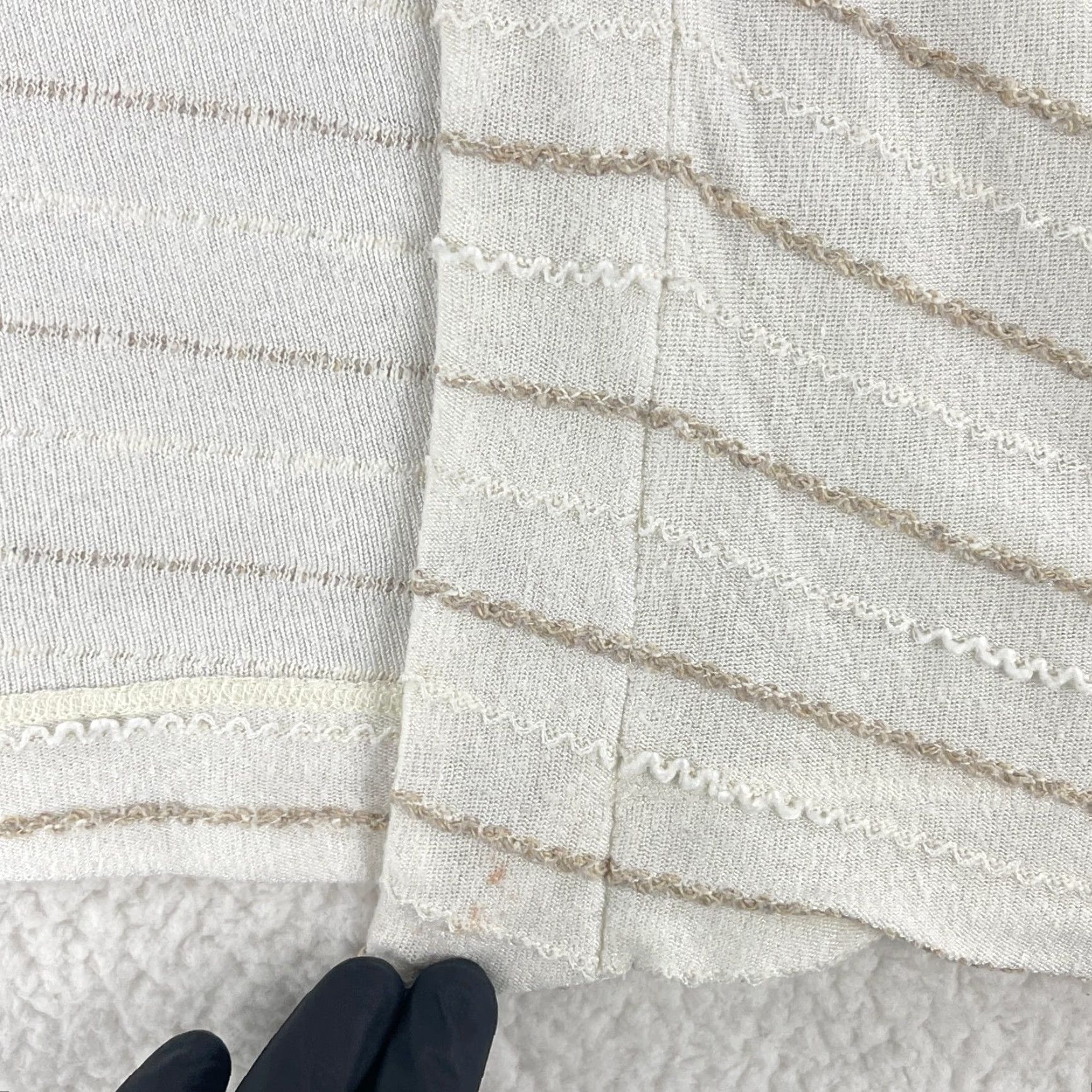 Vintage Dolan Ivory Striped Knit Open Front Cardigan Womens XS/S Dolman Sleeve Novelty Dolan Knit Cardigan Shirt? Size XS / US 0-2 / IT 36-38 - 6 Thumbnail
