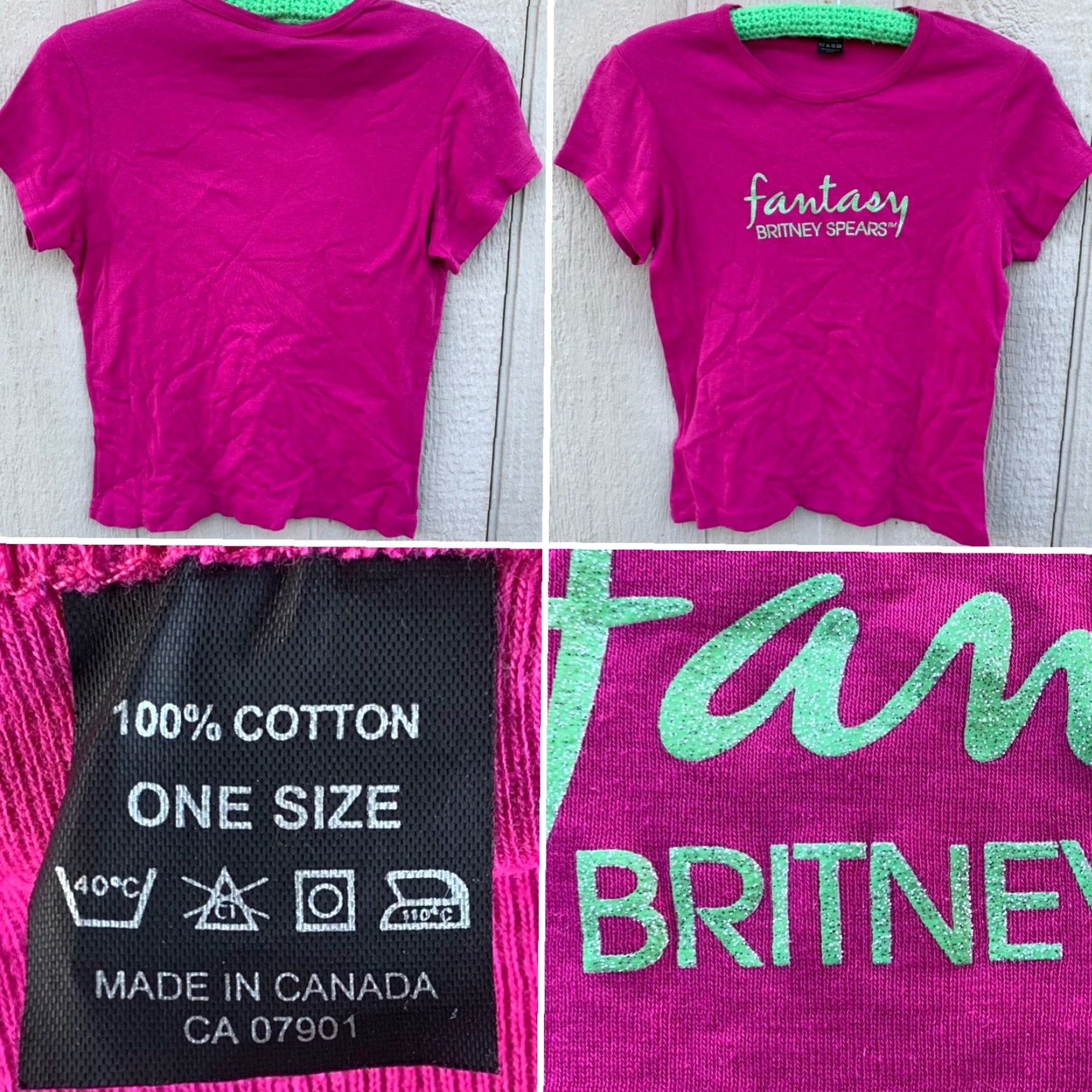 Vintage Fantasy Britney Spears t-shirt spell out Pink One Size T-Shirt Womens Size ONE SIZE - 3 Thumbnail
