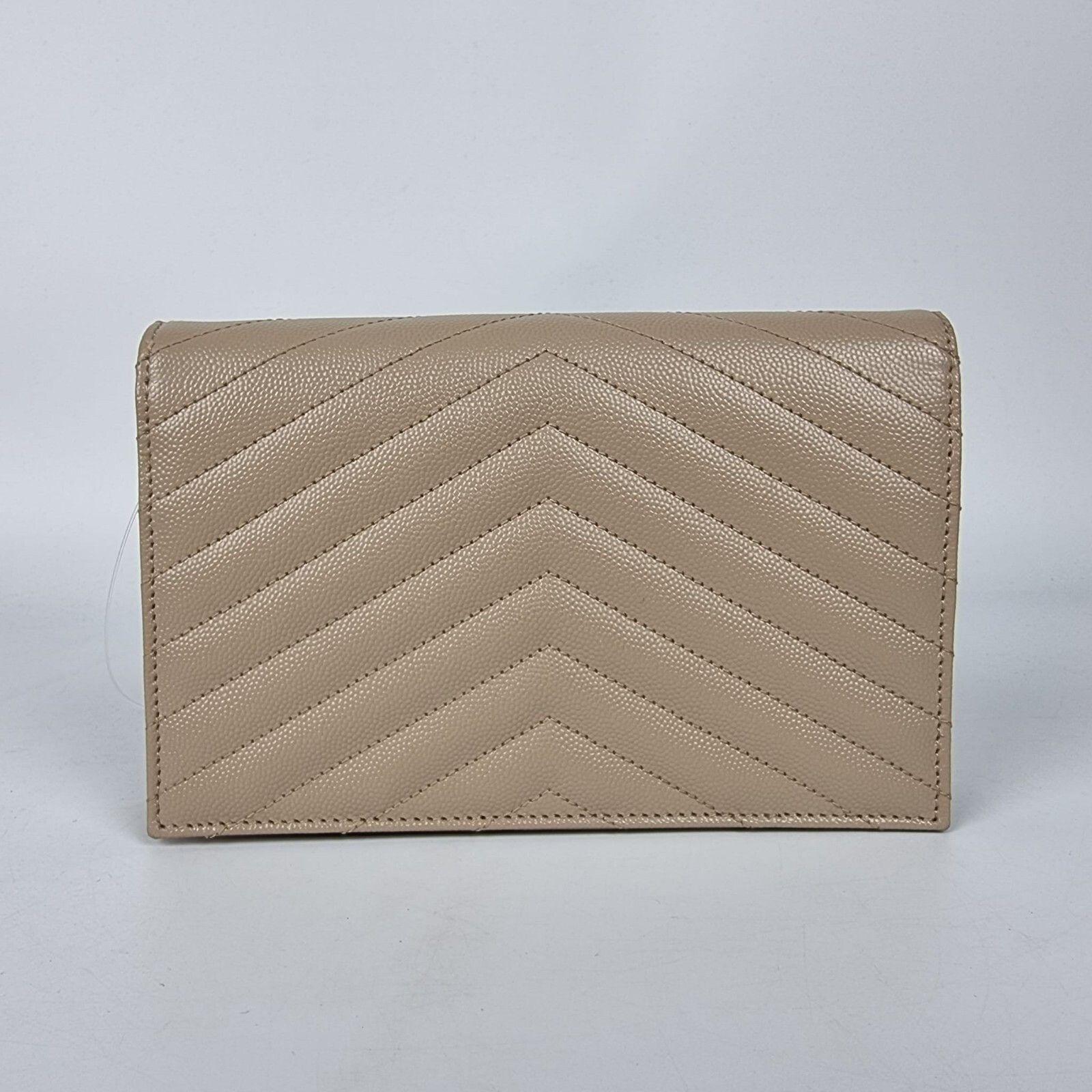 Saint Laurent Paris SAINT LAURENT Cassandre Envelope Dark Beige Grained Leather Size ONE SIZE - 5 Thumbnail