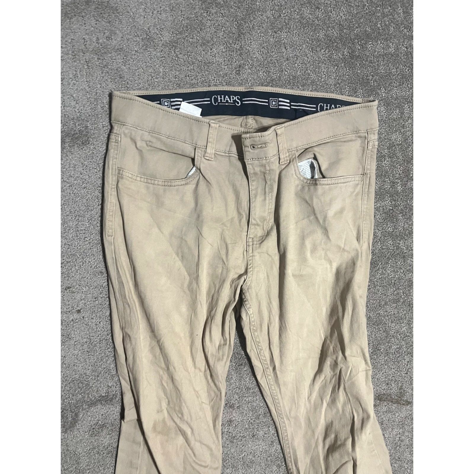 Chaps Chaps Jeans Mens 32X30 Beige Denim Straight Stretch Waist 5-Pocket Logo Size US 32 / EU 48 - 2 Thumbnail