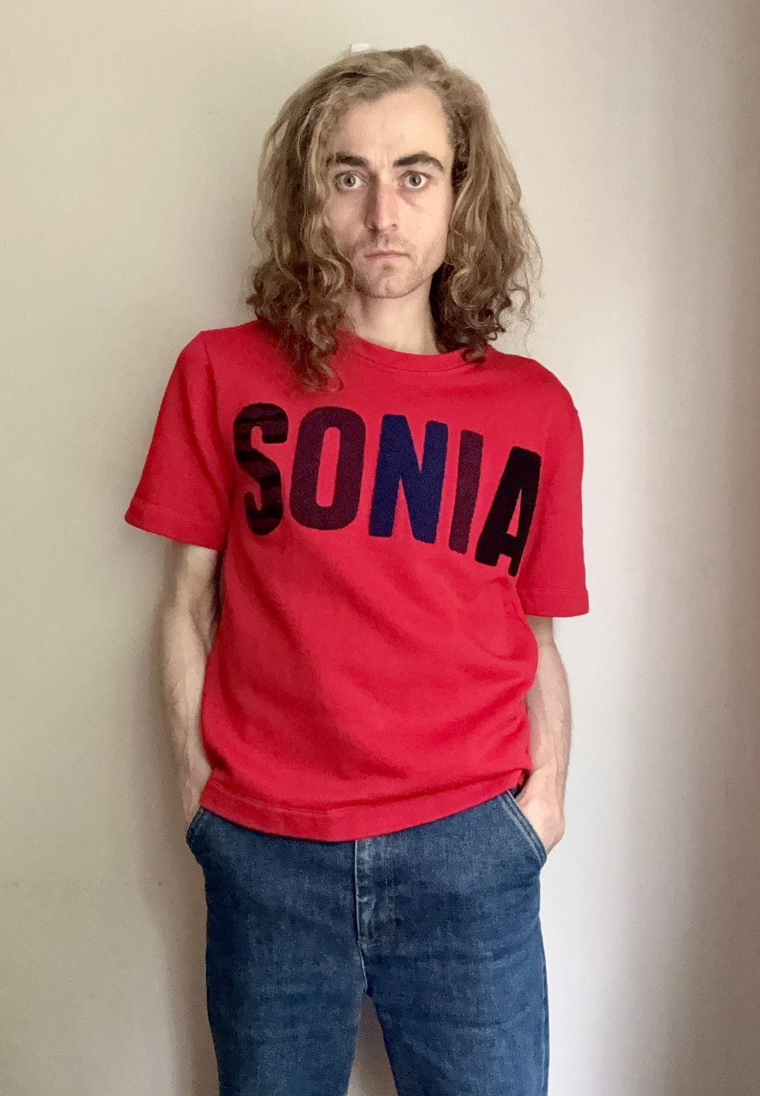 Sonia Rykiel Embroidered Terry Cloth ‘SONIA’ Tee