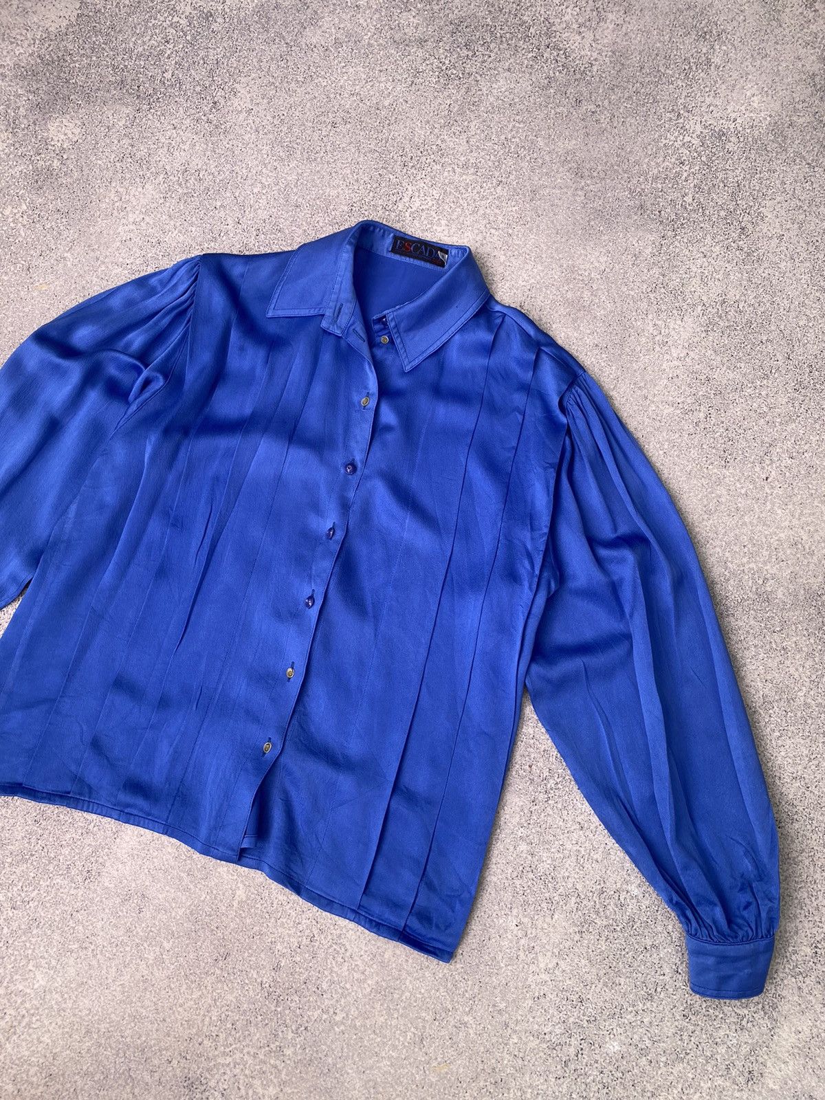 Designer × Escada × Vintage Vintage Escada Women’s Blue Designer Blouse Size XS / US 0-2 / IT 36-38 - 4 Thumbnail