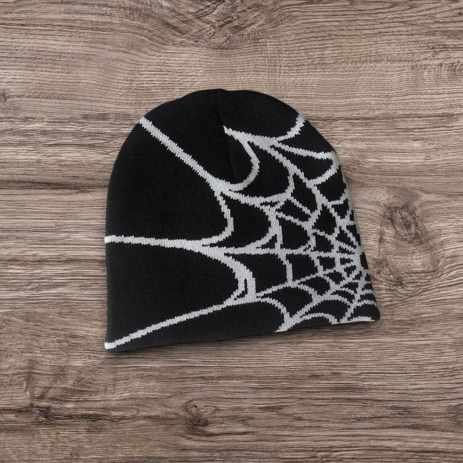 The Unbranded Brand ALT Grunge Opium Spiderweb Beanie | Y2K Punk Skater Hat Size ONE SIZE - 1 Preview