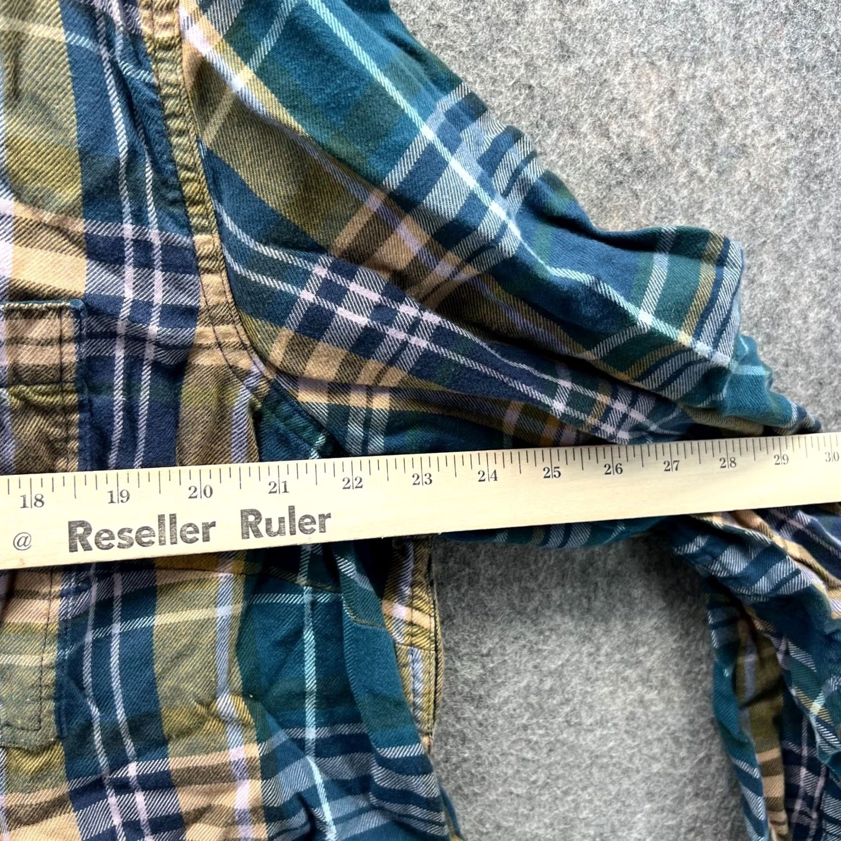 Vintage LL Bean Womens Plus Shirt Plaid Blue Yellow Button-Up - Size 1X - Vintage Size XL / US 12-14 / IT 48-50 - 7 Thumbnail