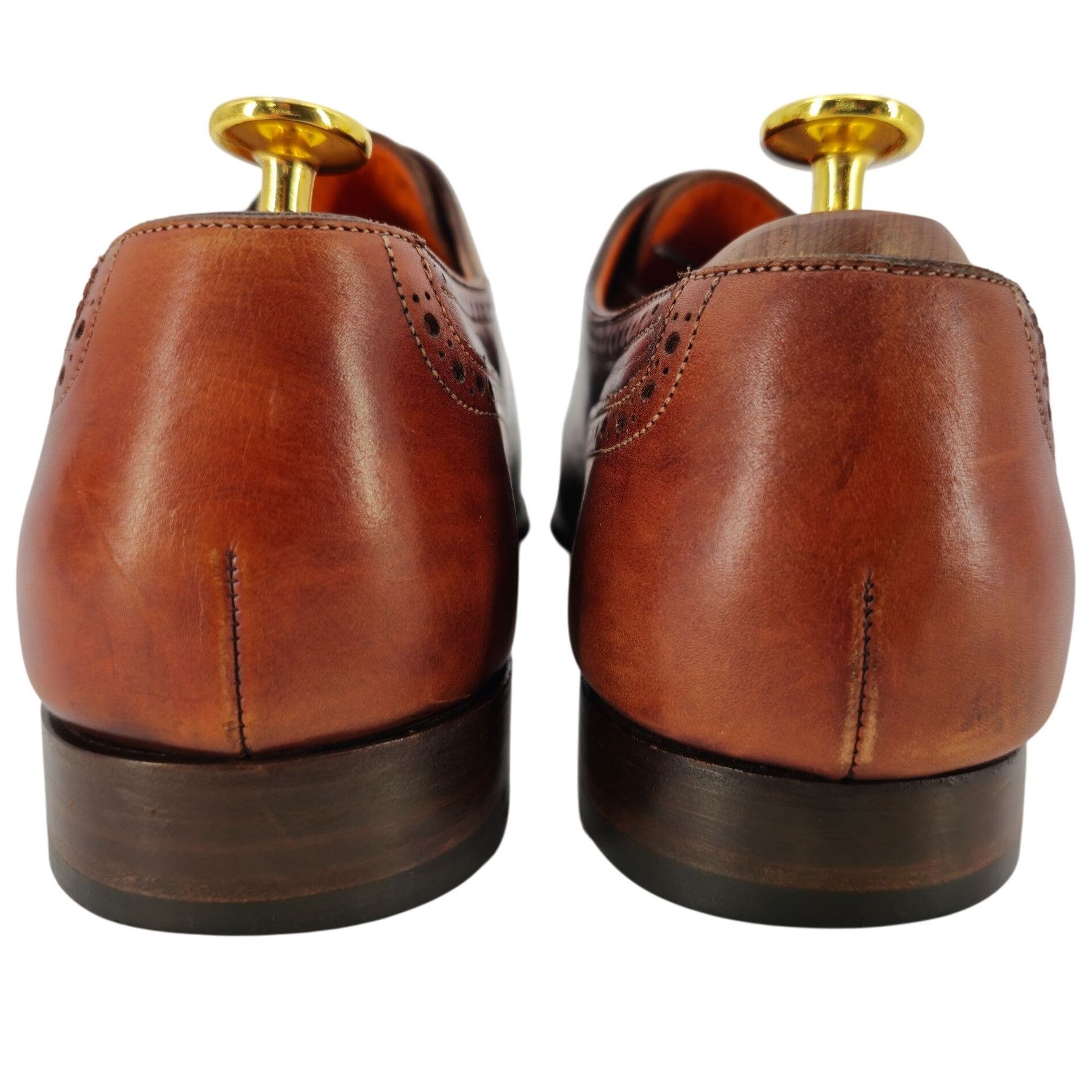 Santoni Santoni Italy Antiqued Brown Leather Dress Shoes 8 Oxford Size US 8 / EU 41 - 6 Thumbnail