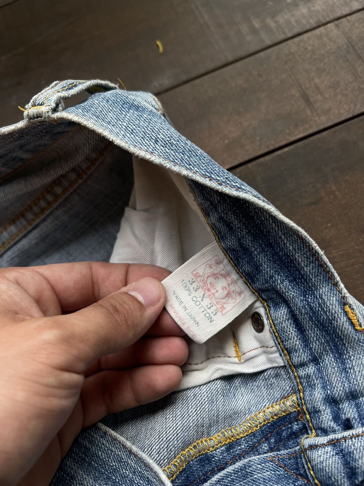 Evisu EVISU WASHED DISTRESSED SELVEDJE DAICOCK JEANS N2 Size US 33 - 9 Thumbnail