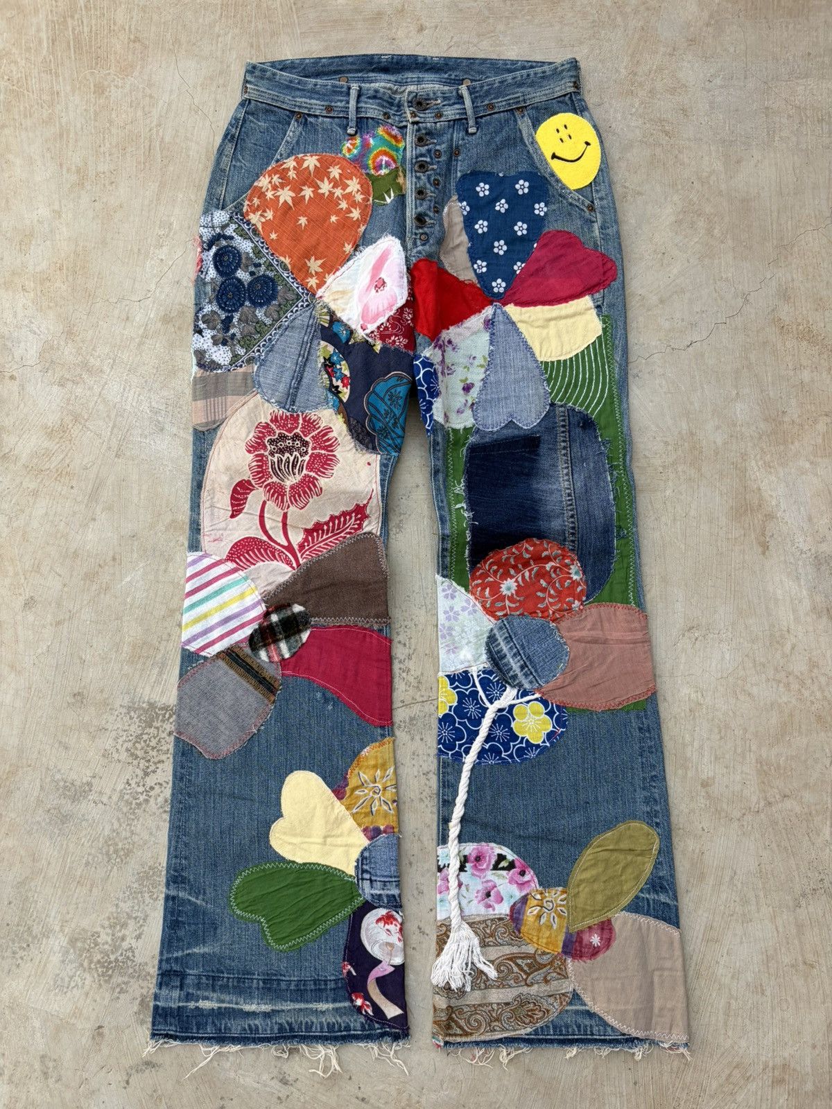 Archive 00s Kapital Kiro Hirata Patchwork Boro Flared Denim