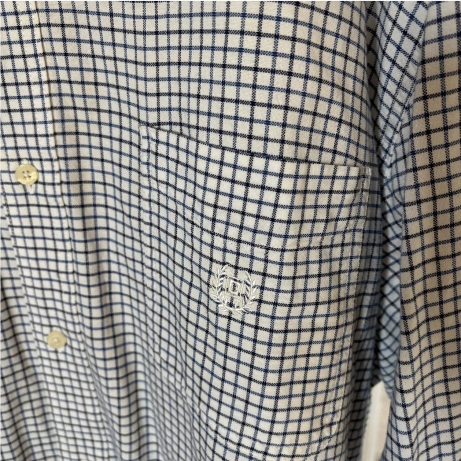 Chaps (Chaps) Men's Blue and White Checkered Shirt Size US XXL / EU 58 / 5 - 3 Thumbnail
