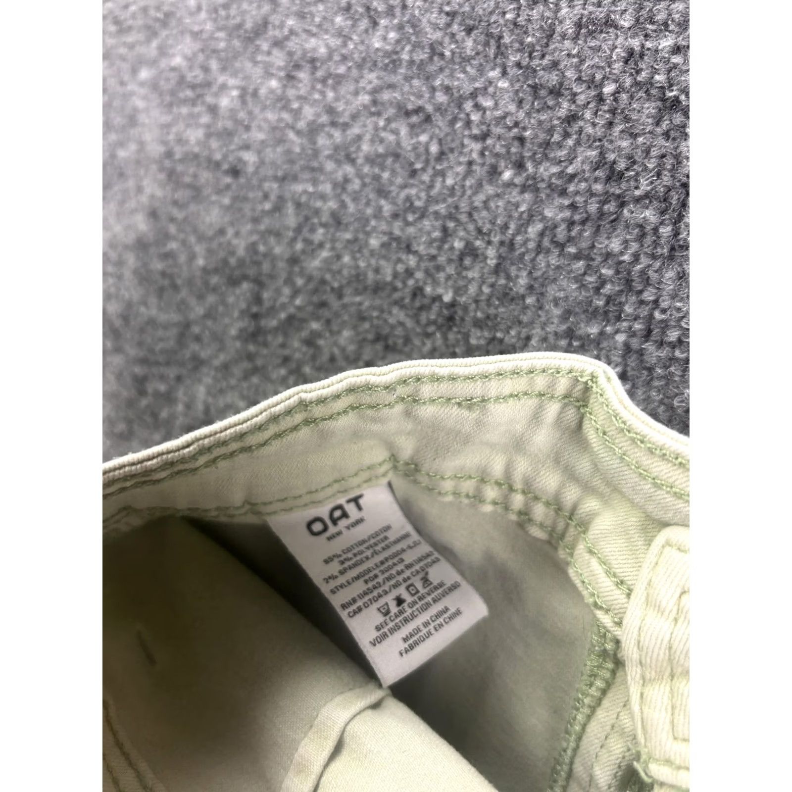 Vintage OAT Jeans Womens 6/28 Wide-Leg Crop Denim Light Green High Rise 26.5 Inseam 28 Waist Fringed Raw Hem Stretch Pockets Zipper Button Size 28" / US 6 / IT 42 - 8 Thumbnail