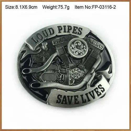VIBE ' LOUD PIPES ' motor engine belt buckle Size ONE SIZE - 4 Thumbnail