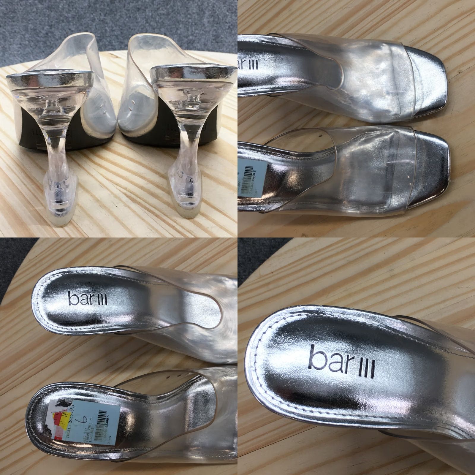 Bar III Bar III Heels Womens 9 M Cherr Mule Clear Slip On Open Toe Spool NEW Size US 9 / IT 39 - 8 Thumbnail