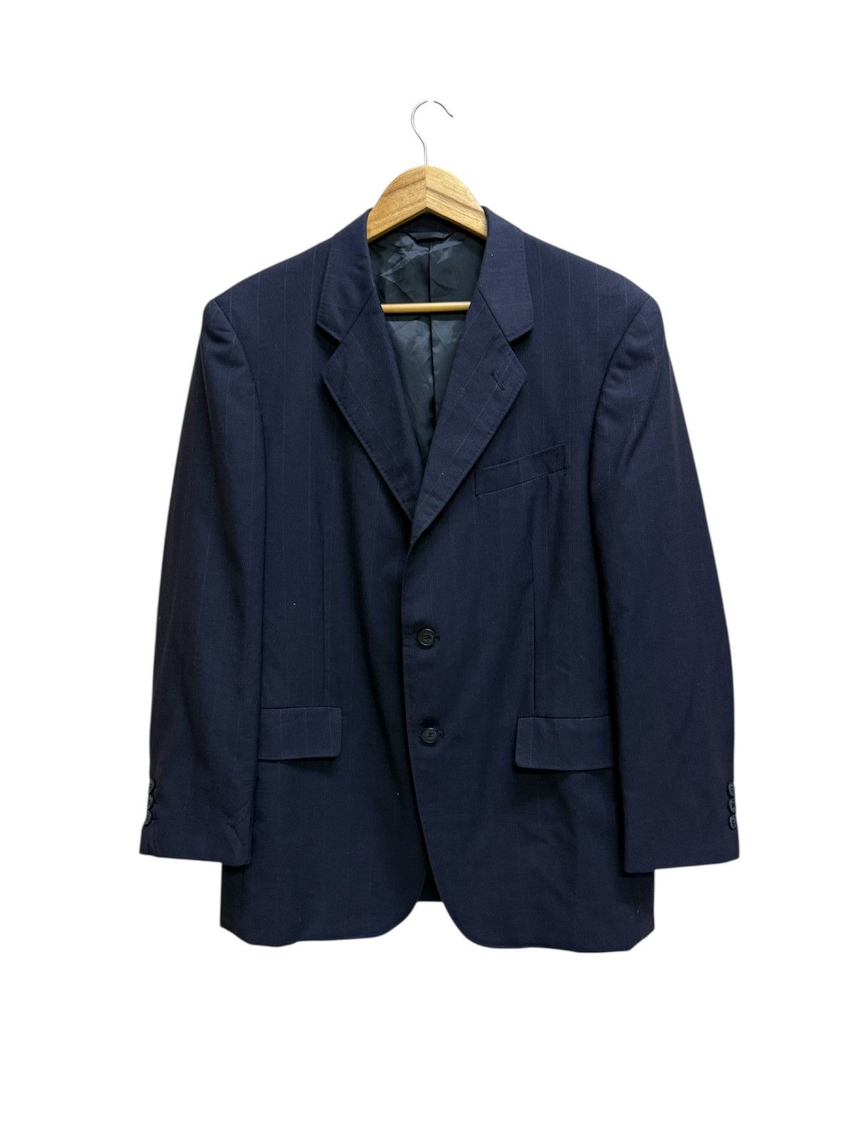 Yohji Yamamoto A.A.R Yohji Yamamoto Durban Dark Blue Stripe Blazzer Size US M / EU 48-50 / 2 - 1 Thumbnail
