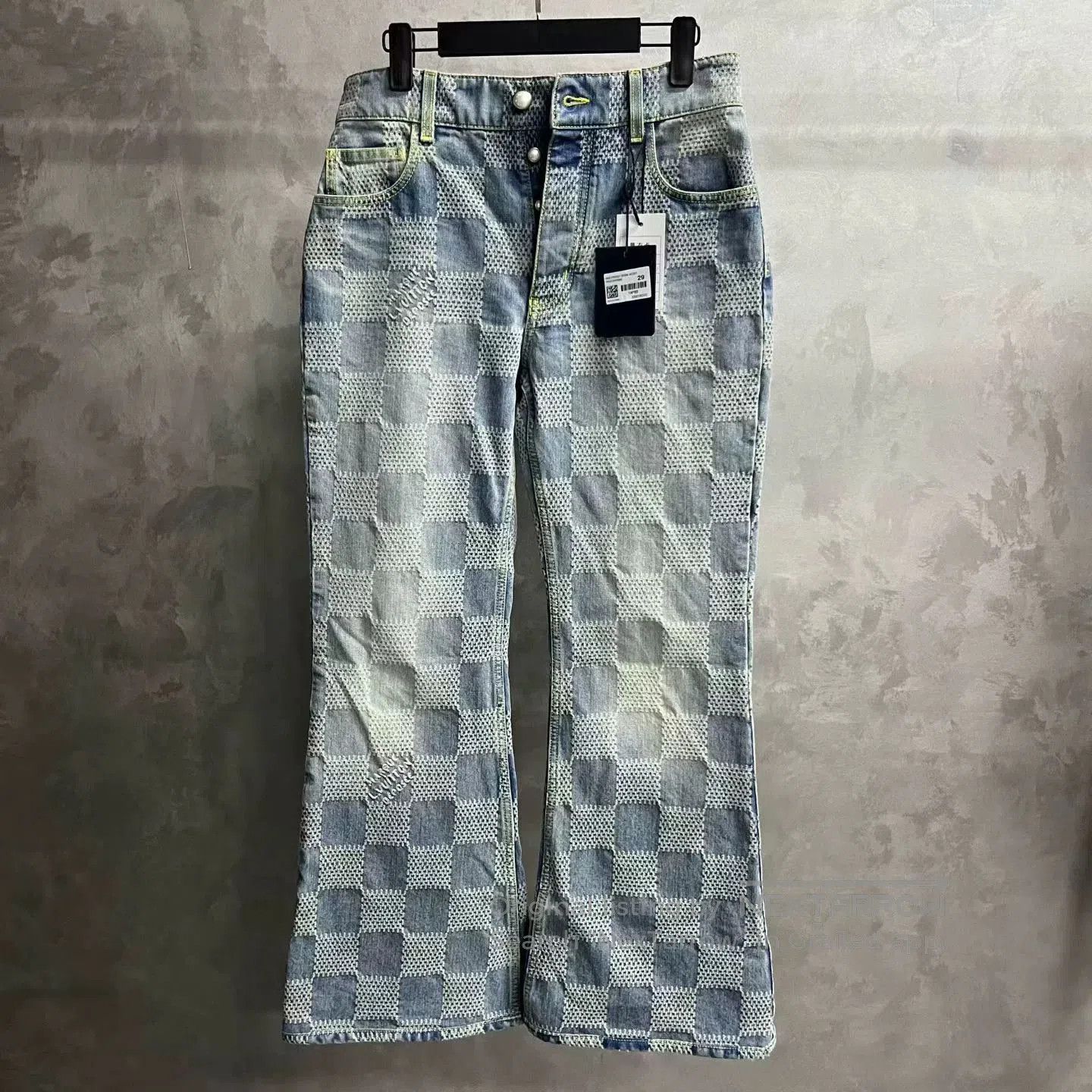 Louis Vuitton Louis Vuitton Blue Plaid Straight Jeans. Size US 29 - 1 Thumbnail