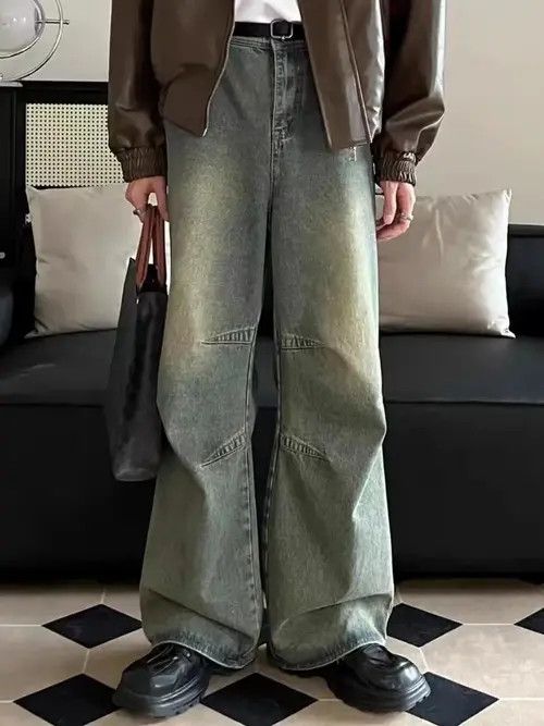 Jean Vintage Wash Y2K Street Hip Hop Micro Flare Jeans Size US 32 / EU 48 - 5 Thumbnail