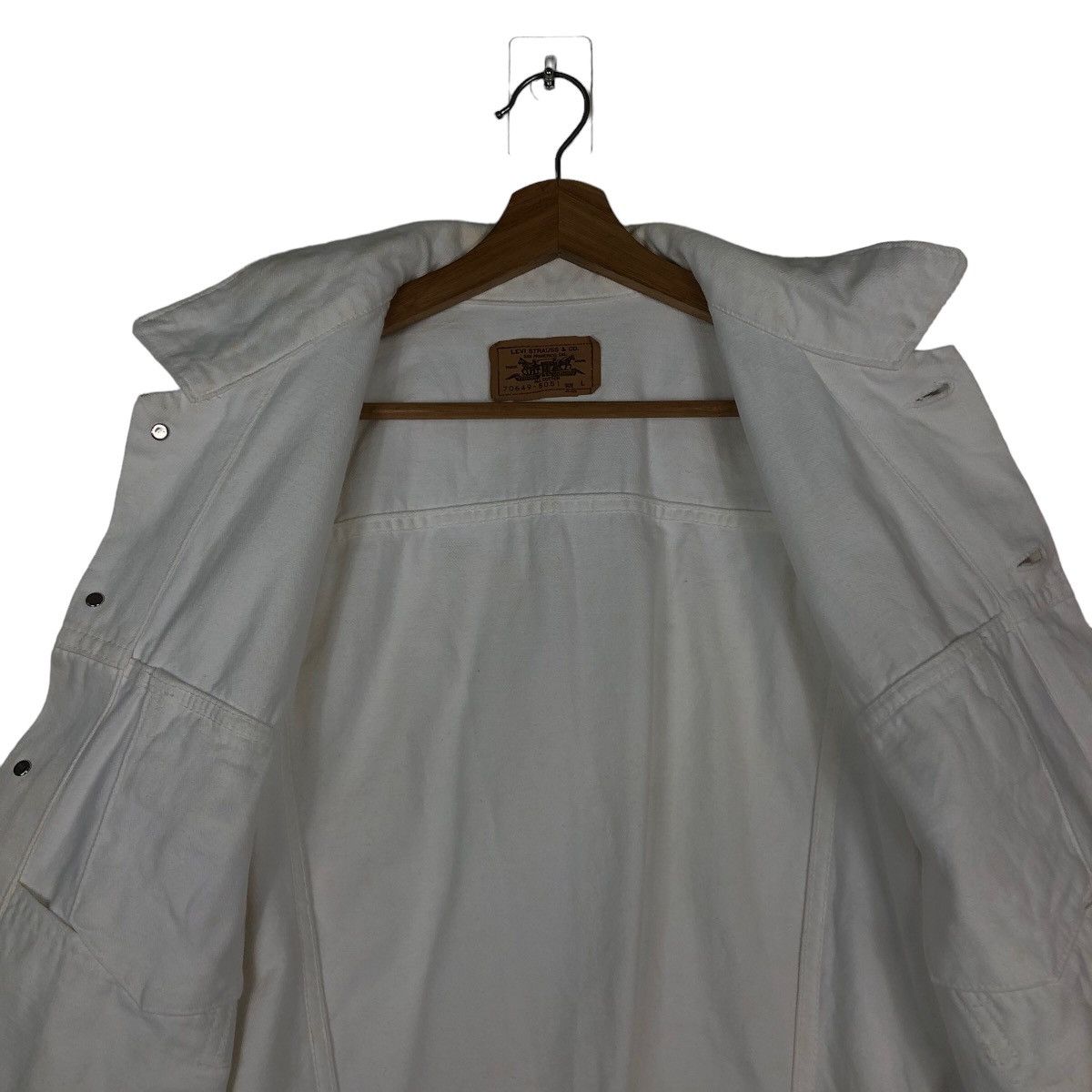 Levi's Vintage Trucker Denim Biker Jacket Levi’s White Rare Colour Size US L / EU 52-54 / 3 - 13 Thumbnail