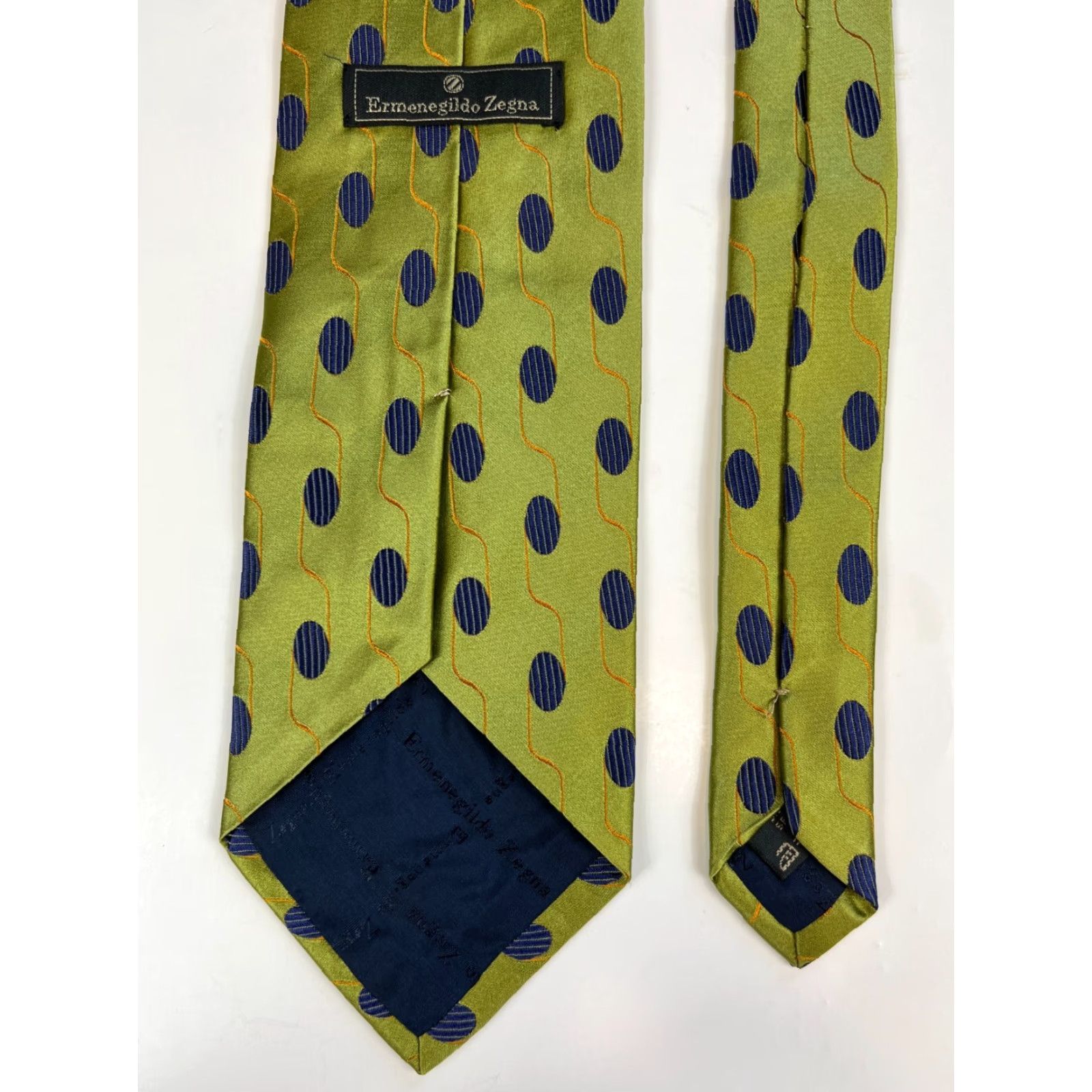 Ermenegildo Zegna Ermenegildo Zegna Men's Silk Tie Geometric Green Made in Italy - Tie - 57.75" x 3.75" - 100% Silk - Classic Length - Italy - Designer Mens Accessories Size ONE SIZE - 6 Thumbnail
