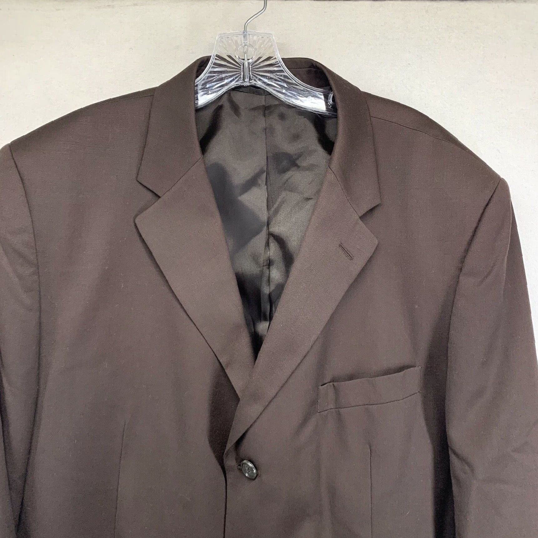 Vintage VINTAGE Henry Grethel Designer Suit Jacket 44 Regular Brown Wool Short Mens Size 44R - 4 Thumbnail